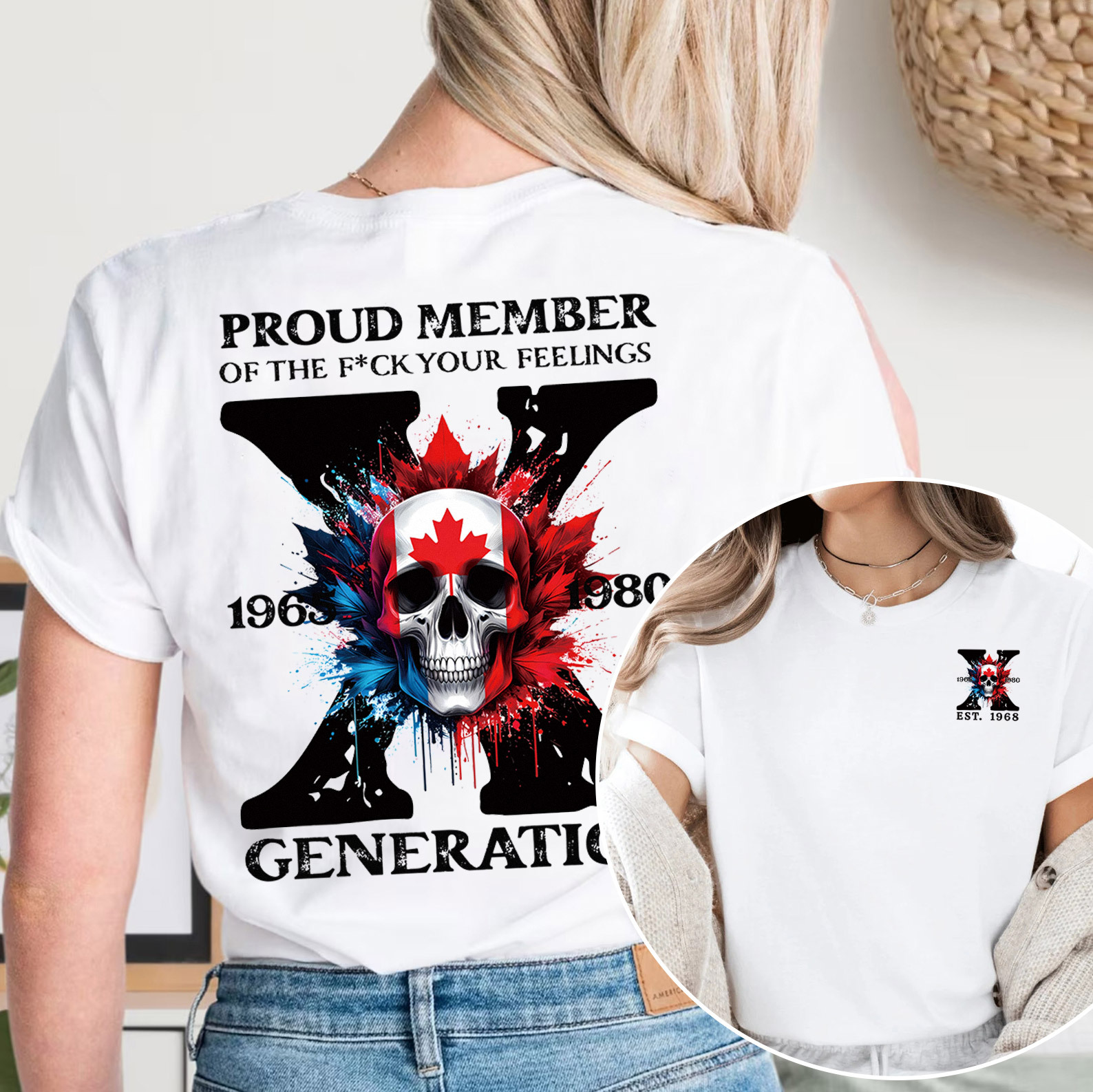 Canada Funny Skull Generation X T-shirt