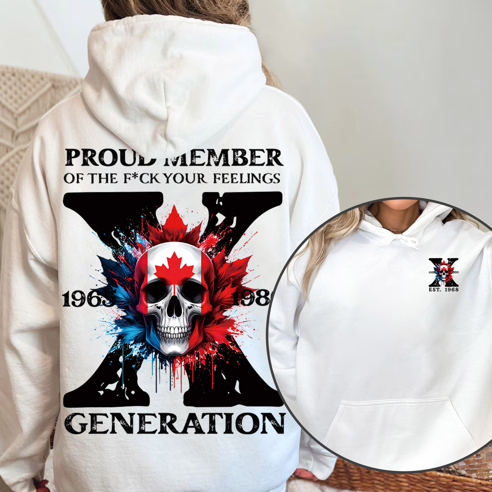 Canada Funny Skull Generation X Hoodie