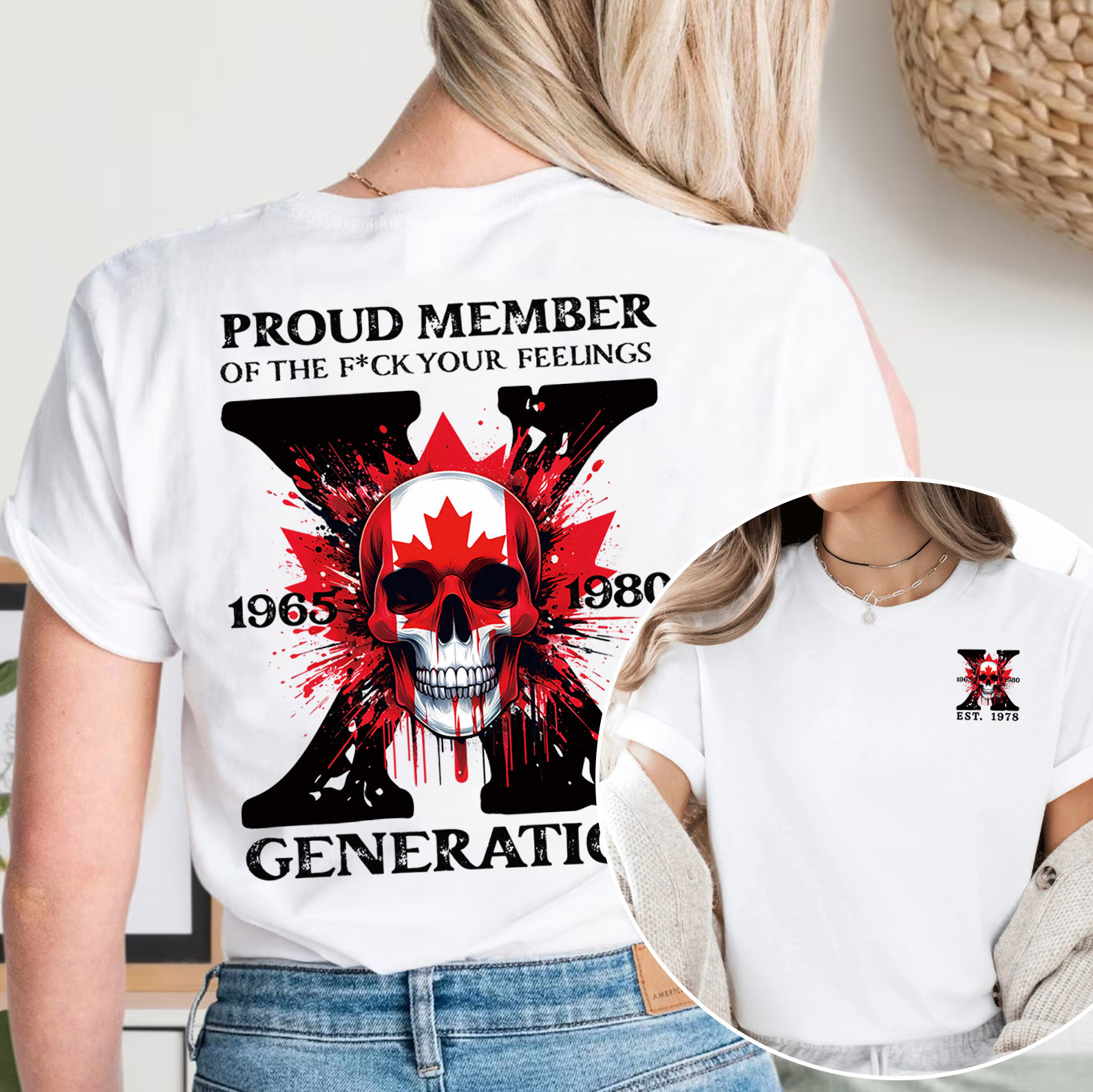 Canada Funny Skull Generation X T-shirt