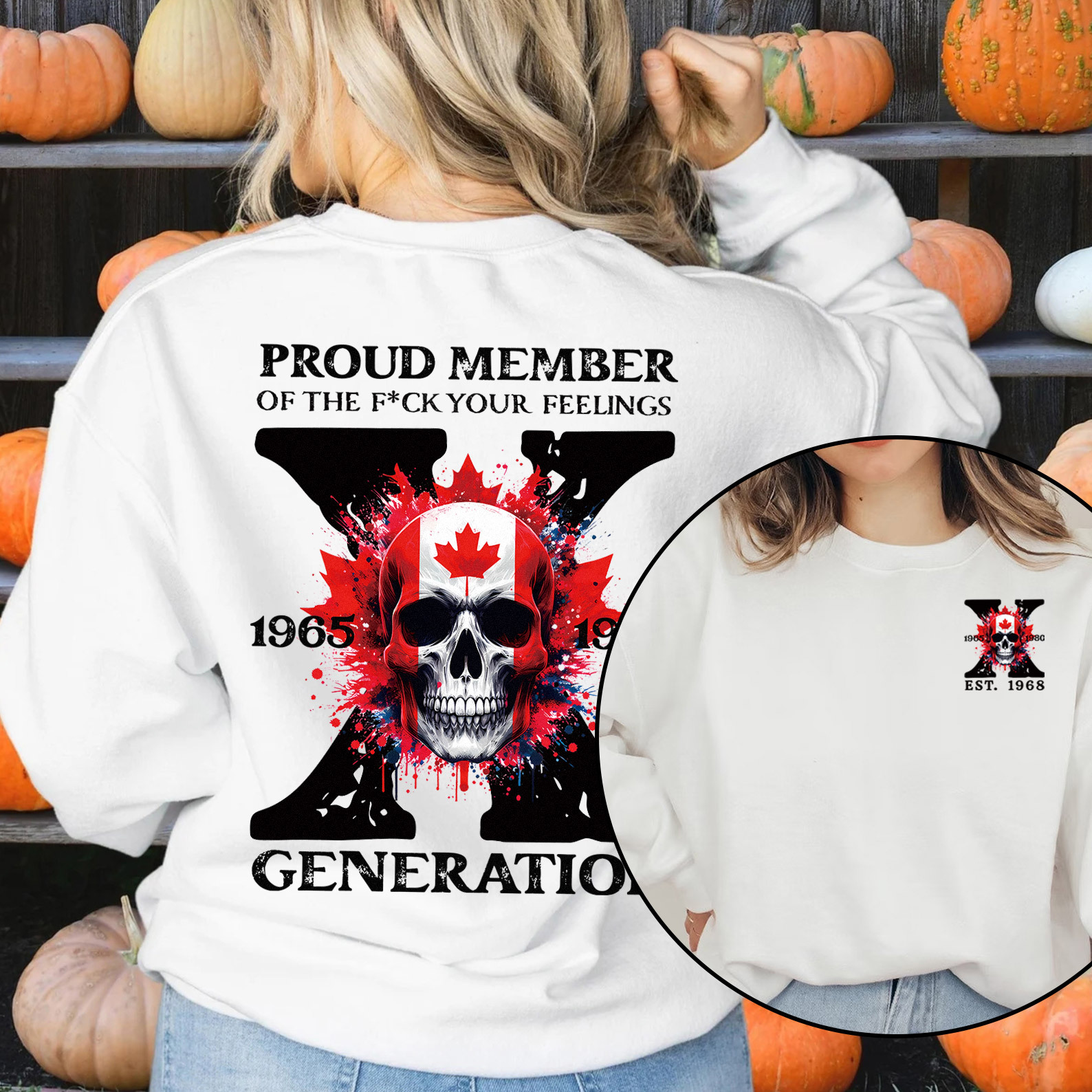 Canada Funny Skull Generation X Crewneck