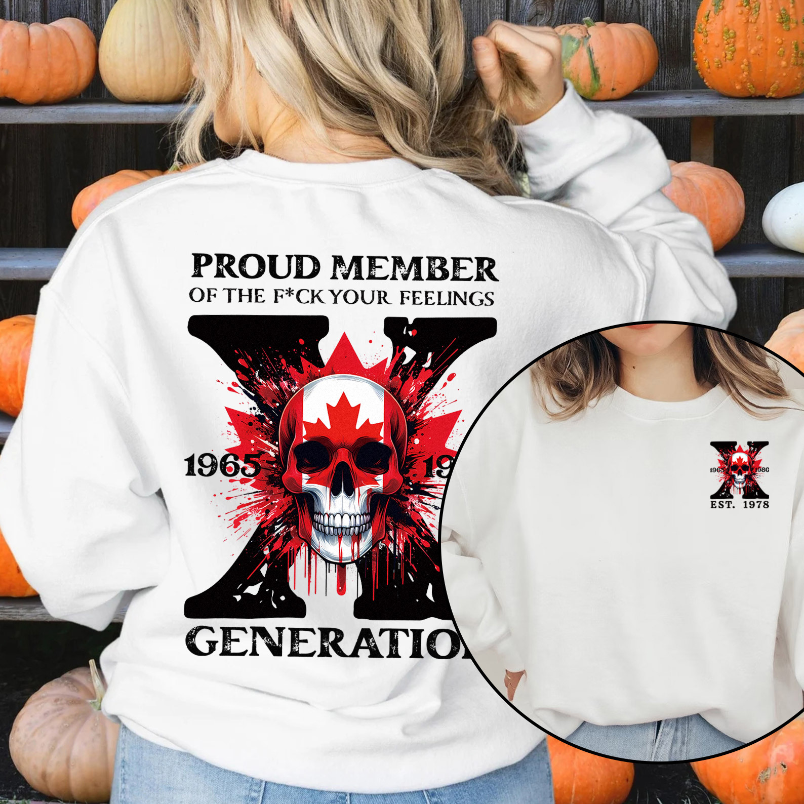 Canada Funny Skull Generation X Crewneck