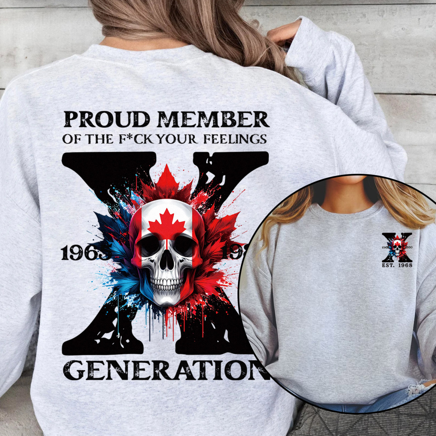 Canada Funny Skull Generation X Crewneck