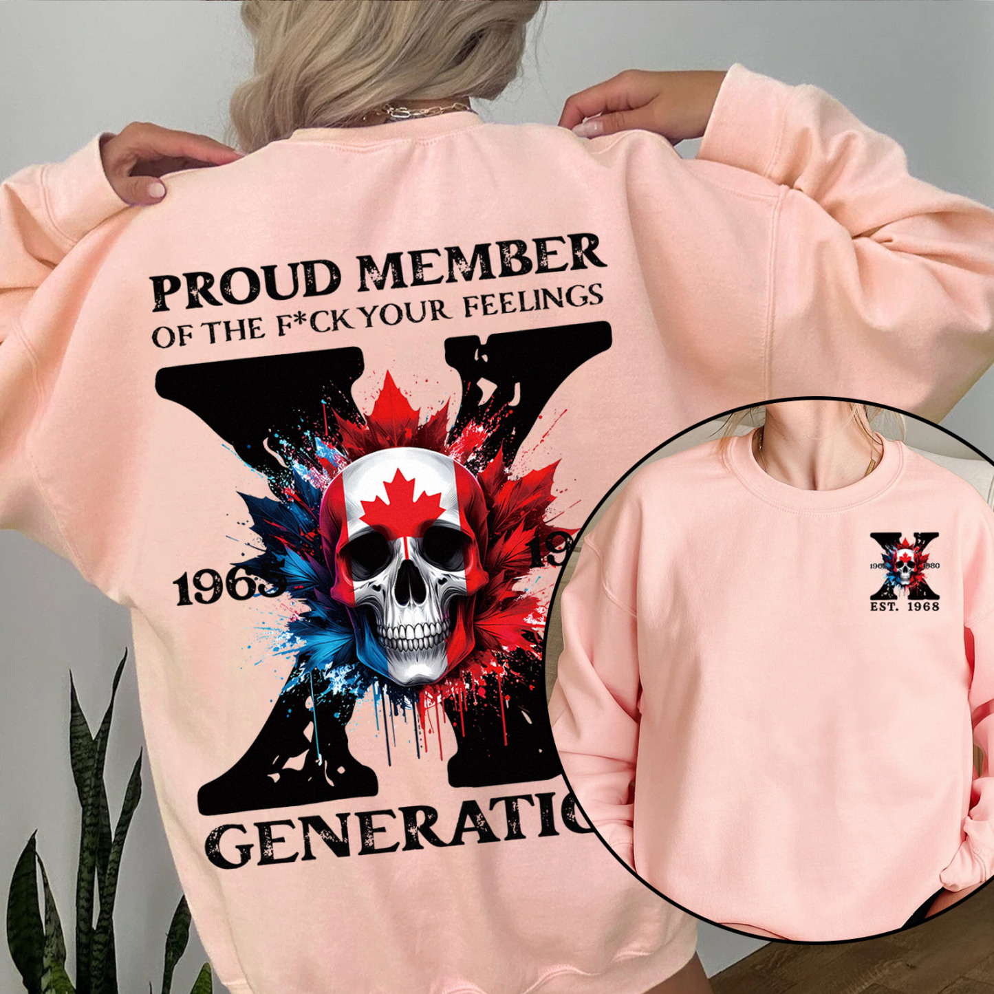 Canada Funny Skull Generation X Crewneck
