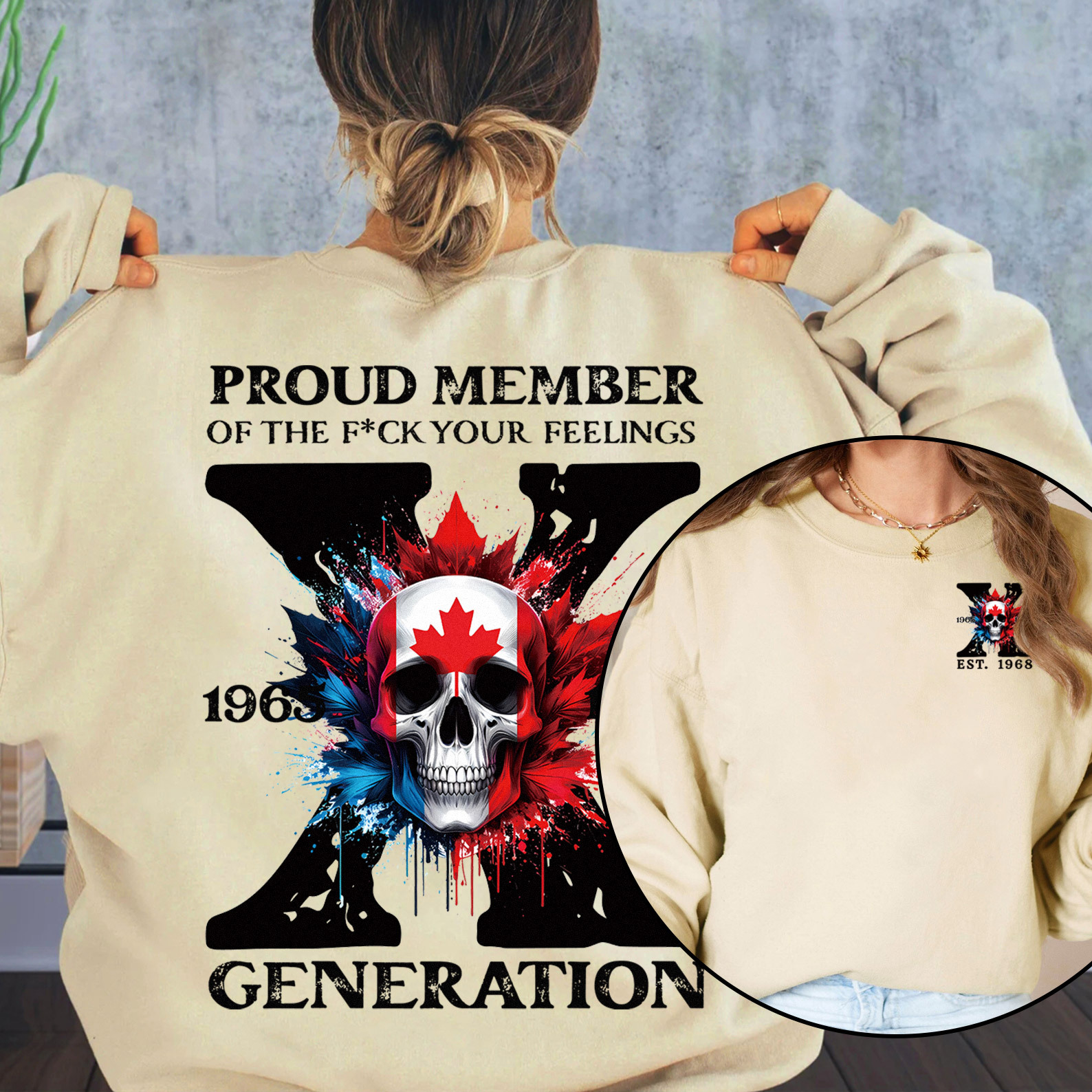 Canada Funny Skull Generation X Crewneck