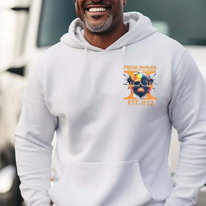Custom Est Year Gen X Flaming Skull Sweatshirt