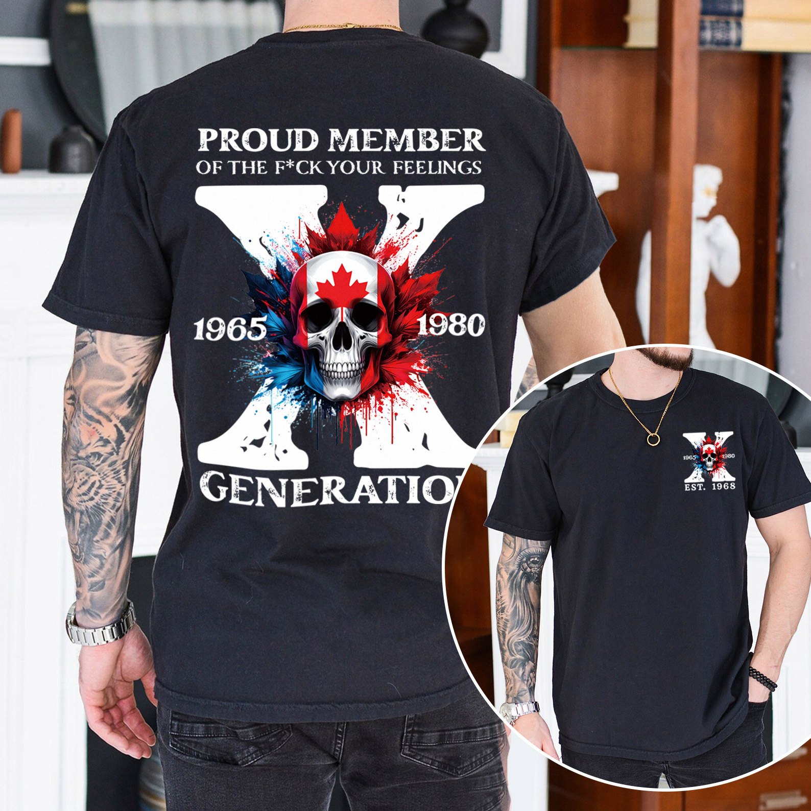 Canada Funny Skull Generation X T-shirt