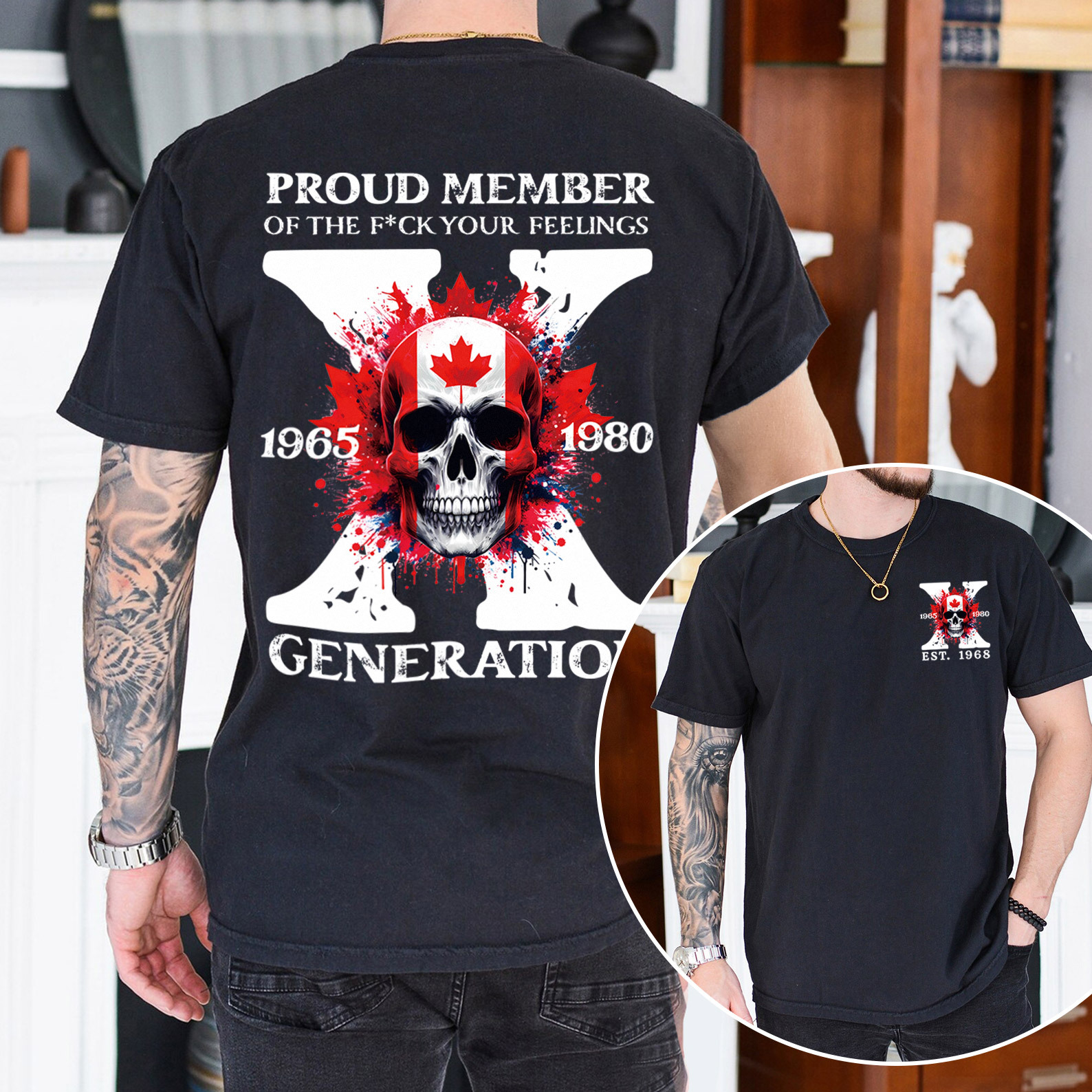 Canada Funny Skull Generation X T-shirt