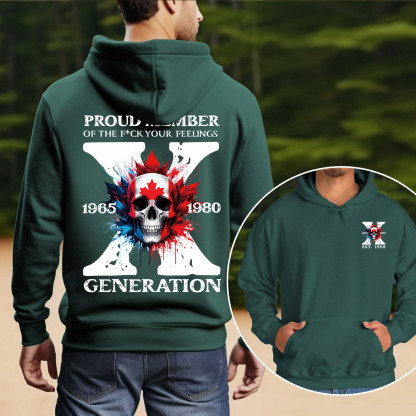 Canada Funny Skull Generation X Hoodie