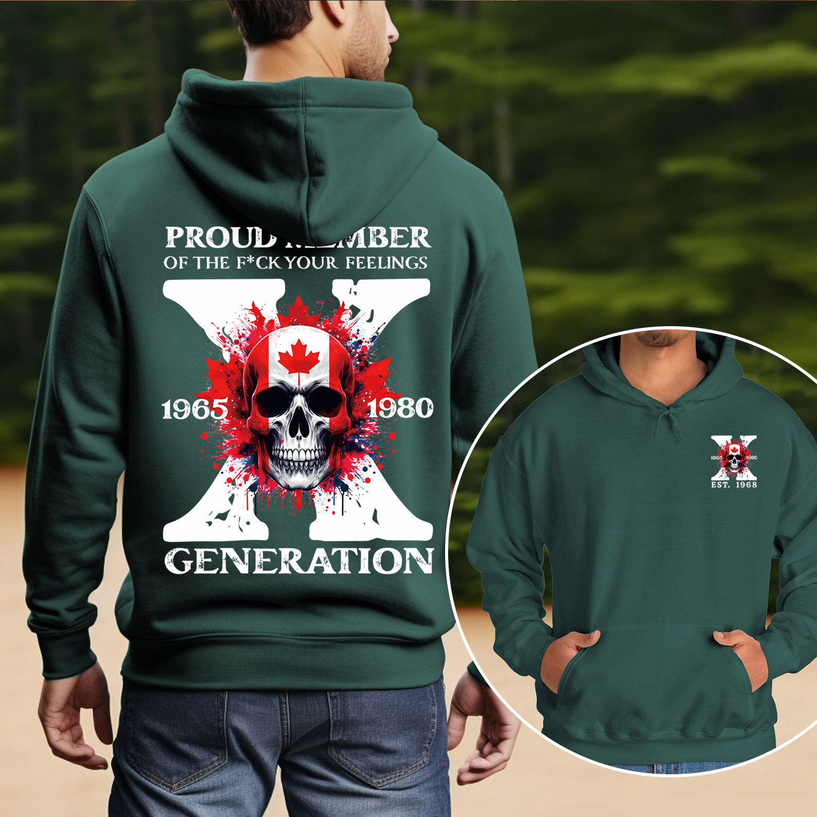 Canada Funny Skull Generation X Hoodie
