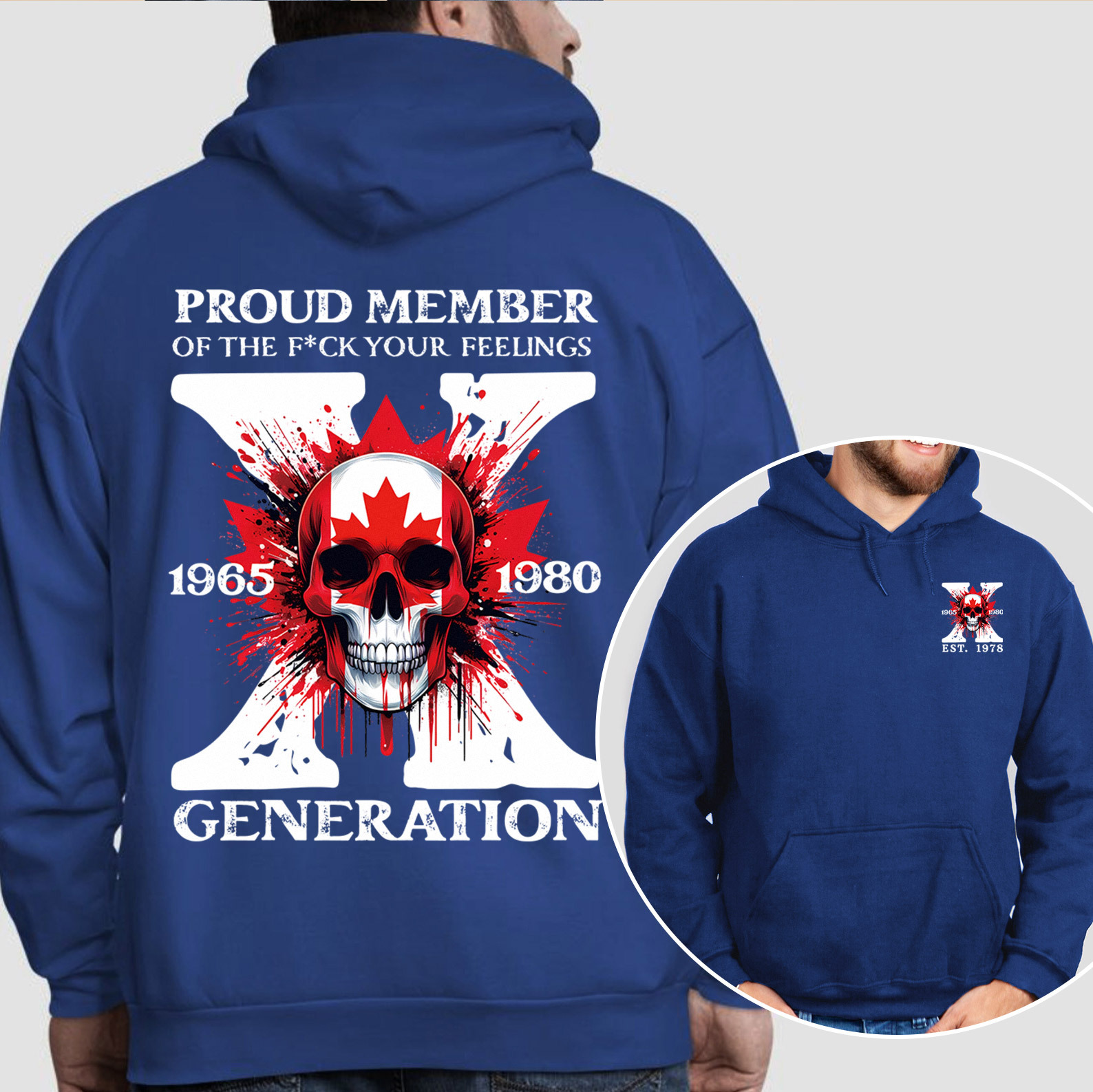 Canada Funny Skull Generation X Hoodie