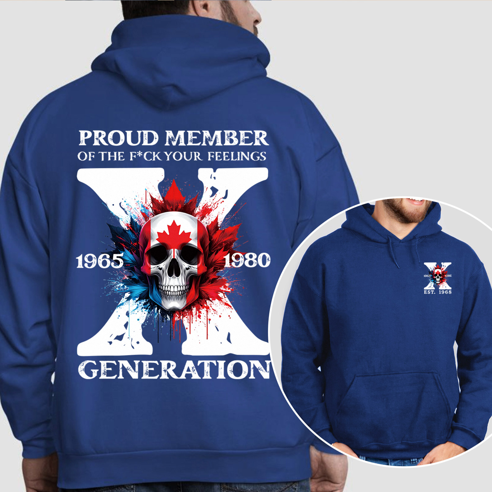 Canada Funny Skull Generation X Hoodie