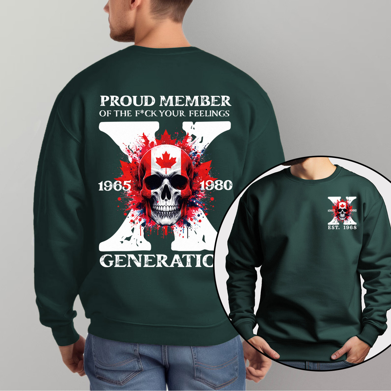 Canada Funny Skull Generation X Crewneck