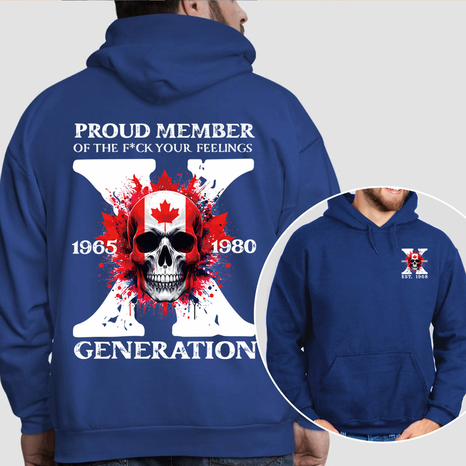 Canada Funny Skull Generation X Hoodie