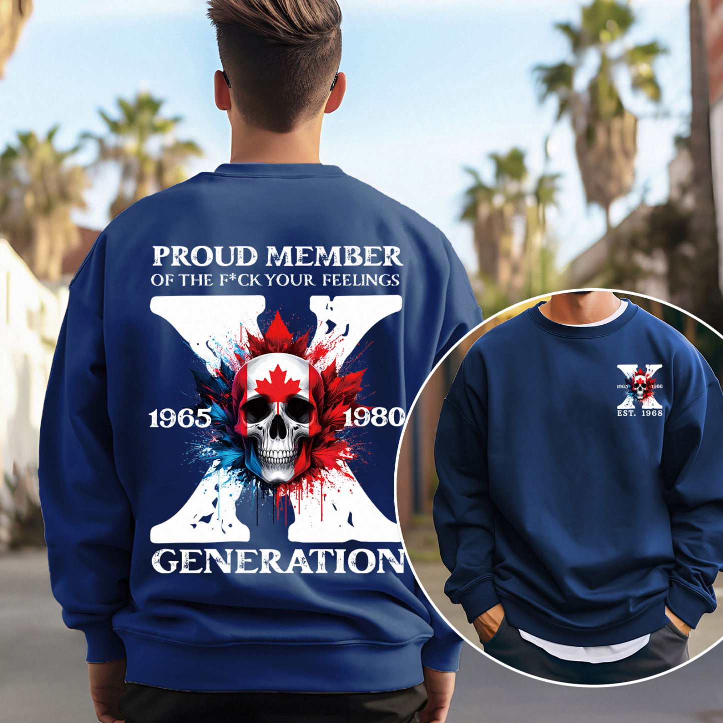 Canada Funny Skull Generation X Crewneck