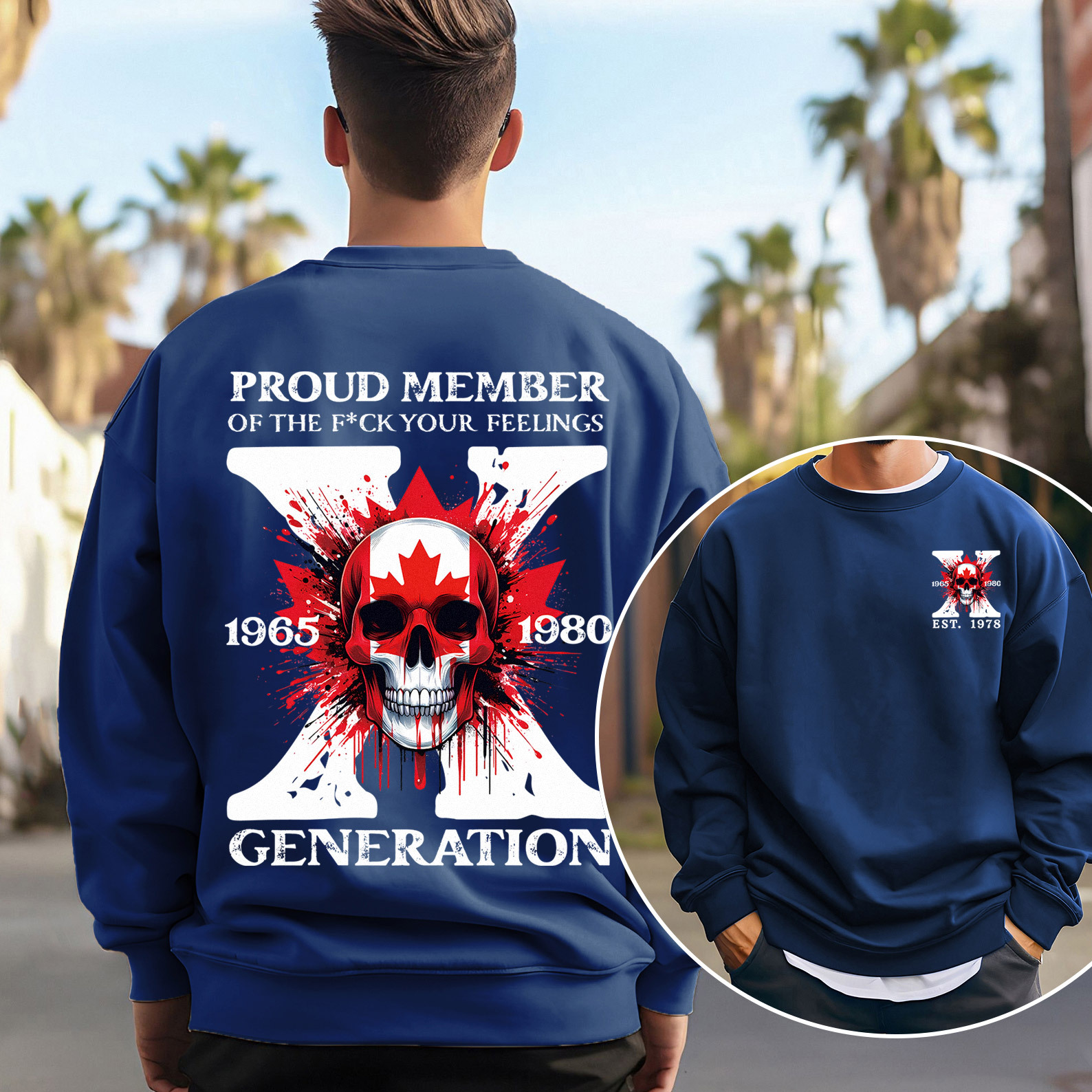 Canada Funny Skull Generation X Crewneck