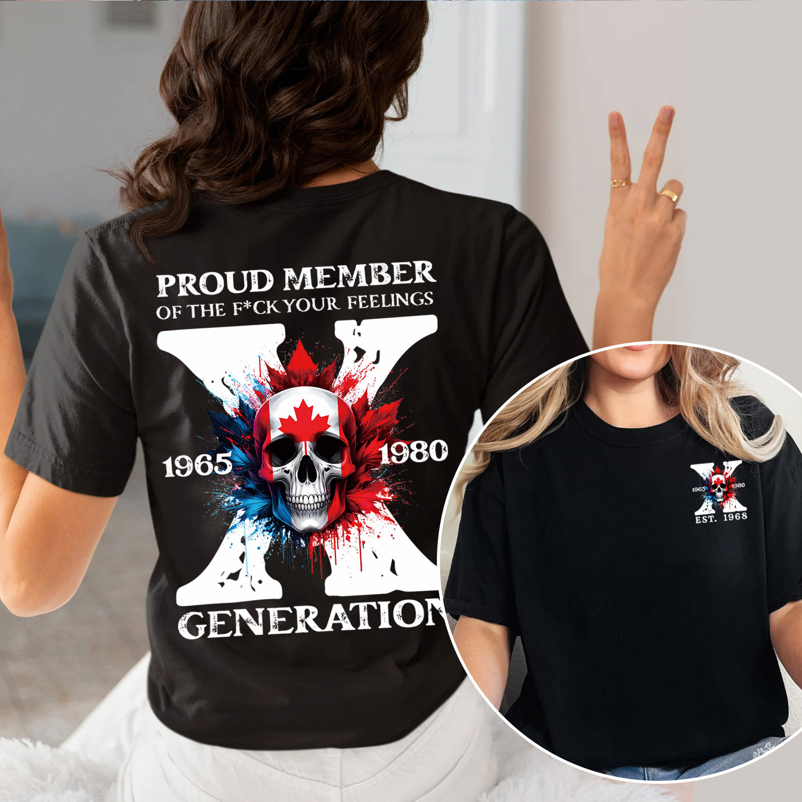 Canada Funny Skull Generation X T-shirt