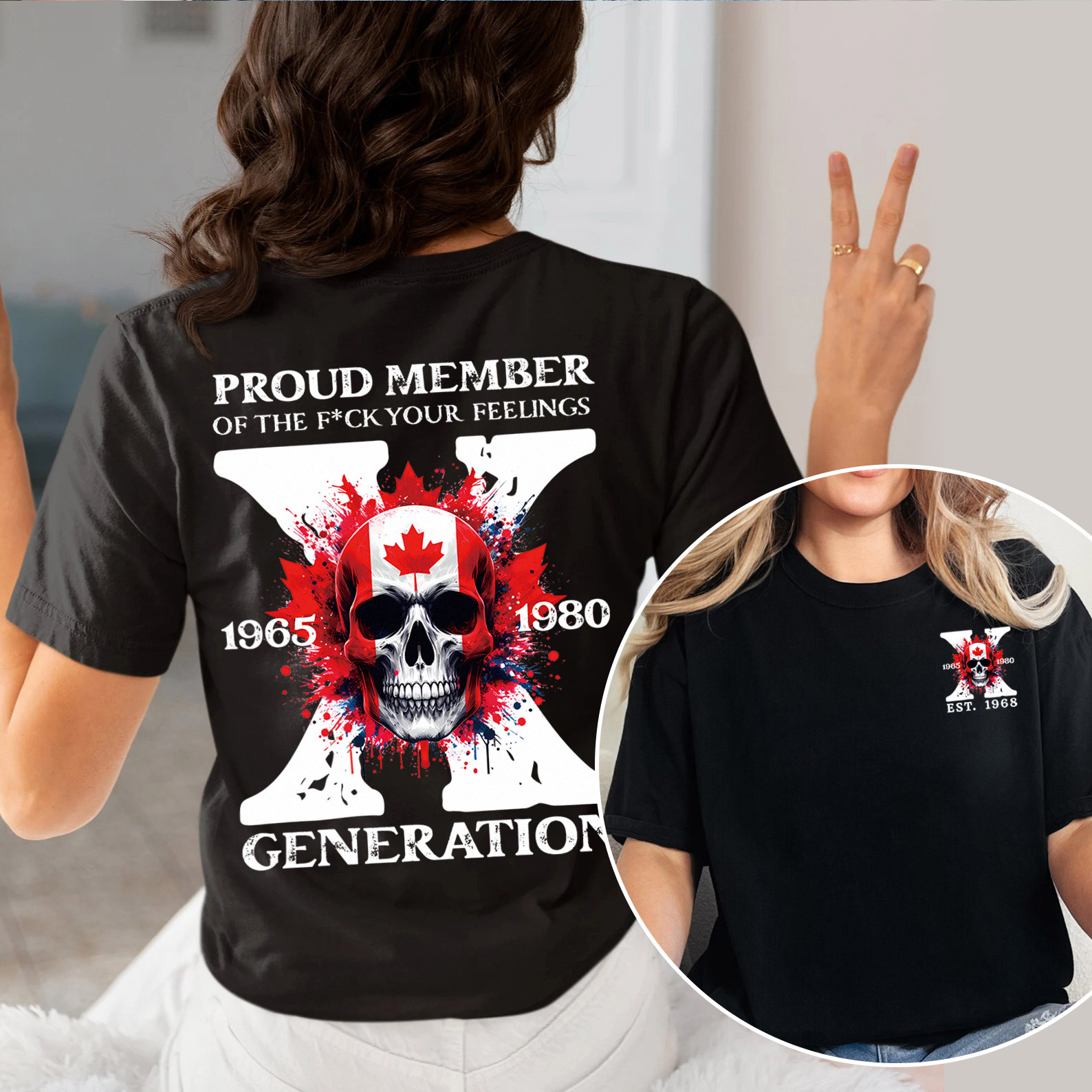 Canada Funny Skull Generation X T-shirt