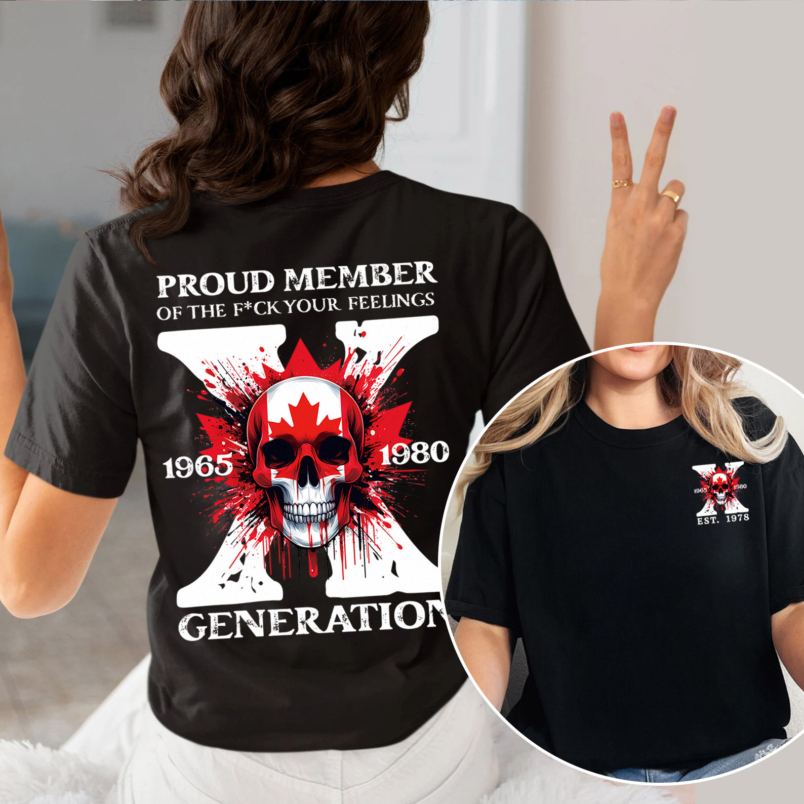 Canada Funny Skull Generation X T-shirt