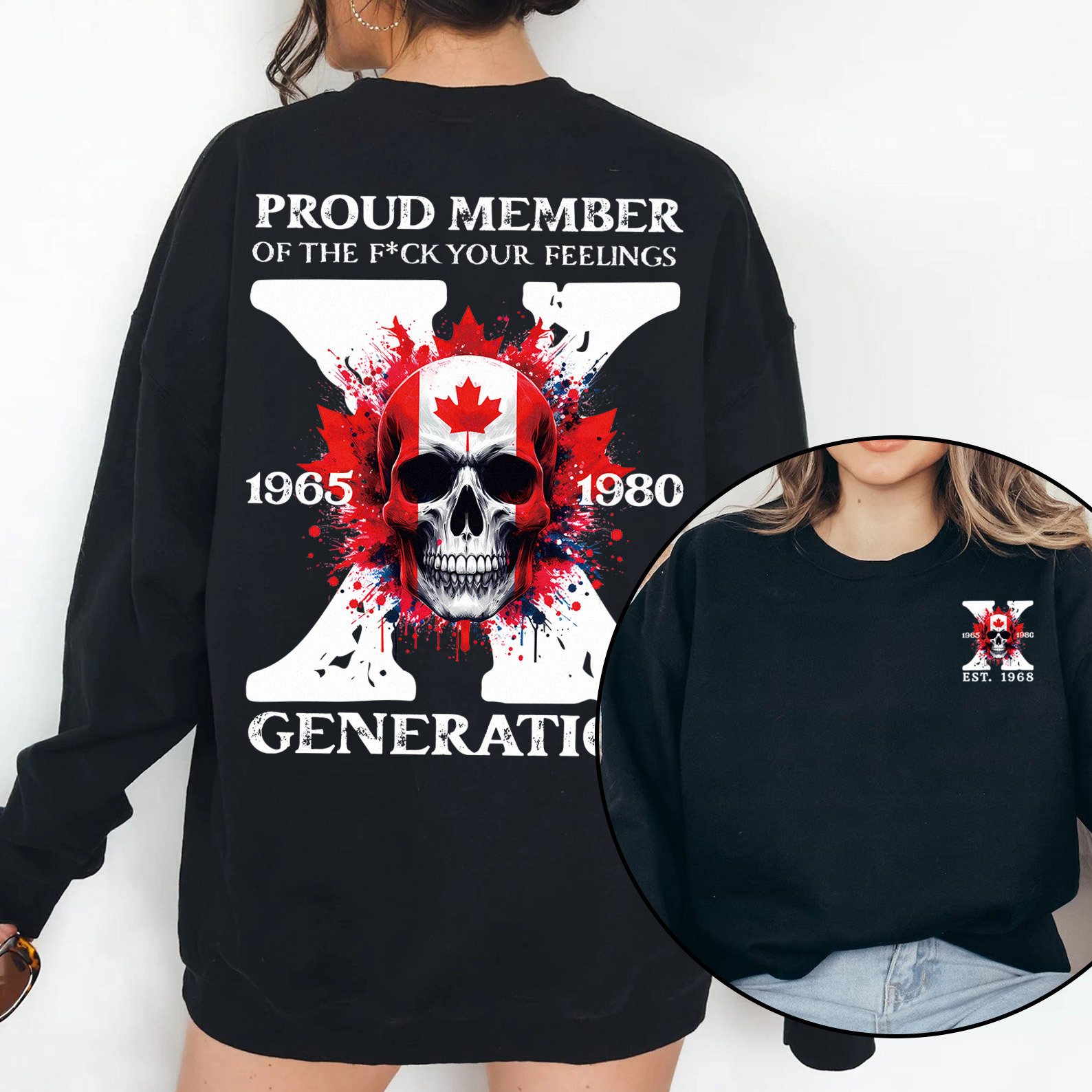 Canada Funny Skull Generation X Crewneck