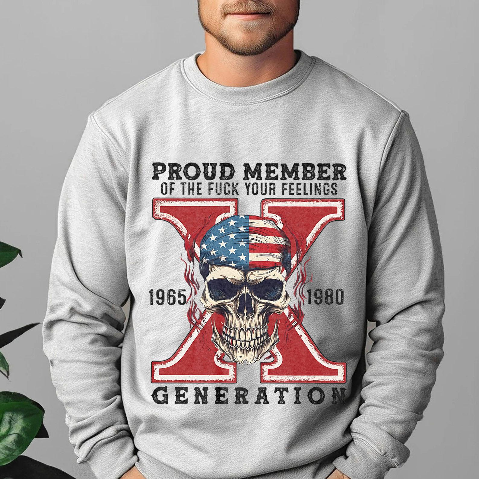 Skull Halloween Gen X Crewneck