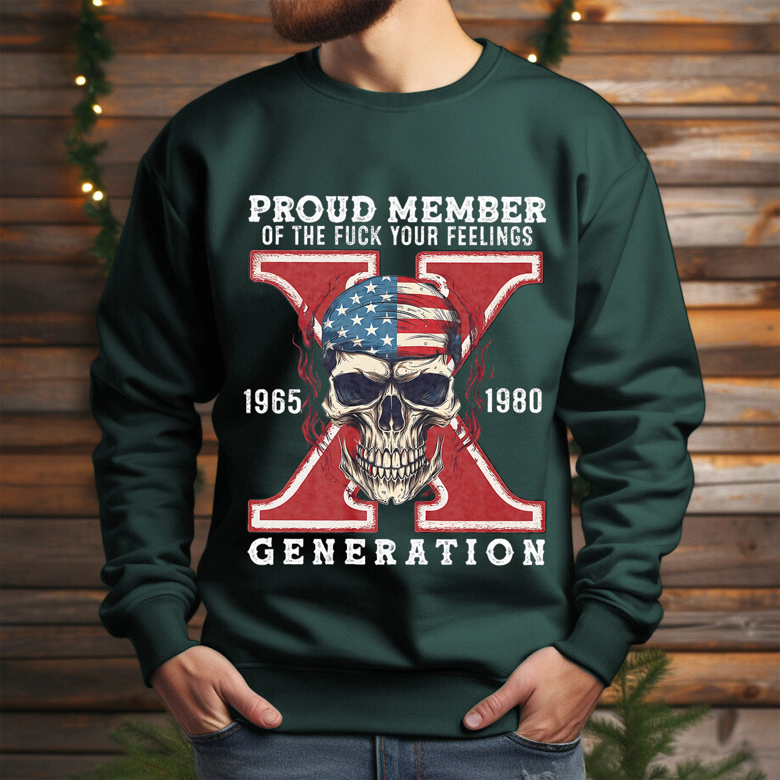 Skull Halloween Gen X Crewneck