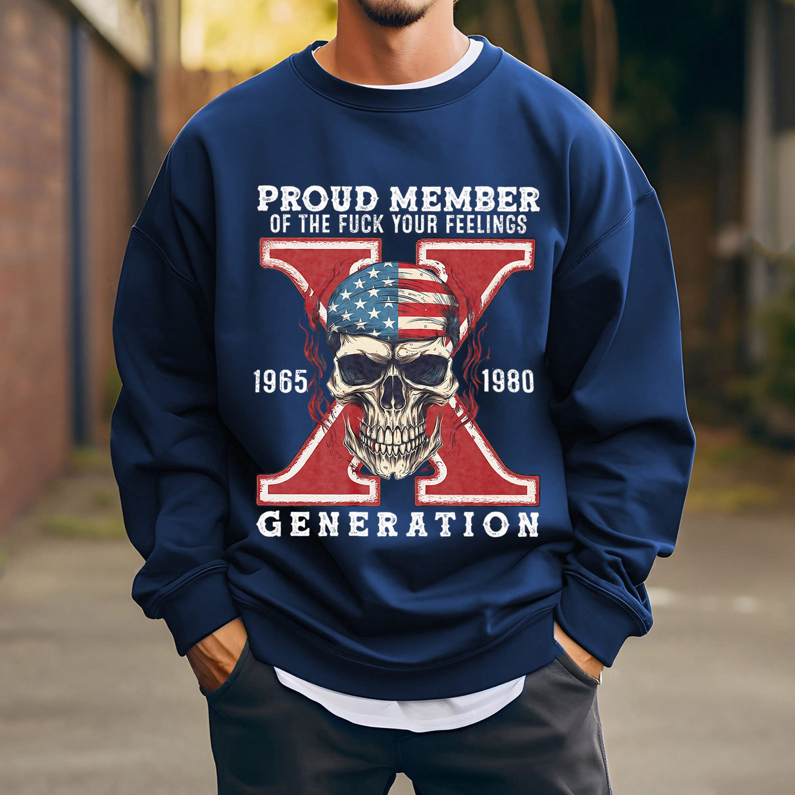 Skull Halloween Gen X Crewneck