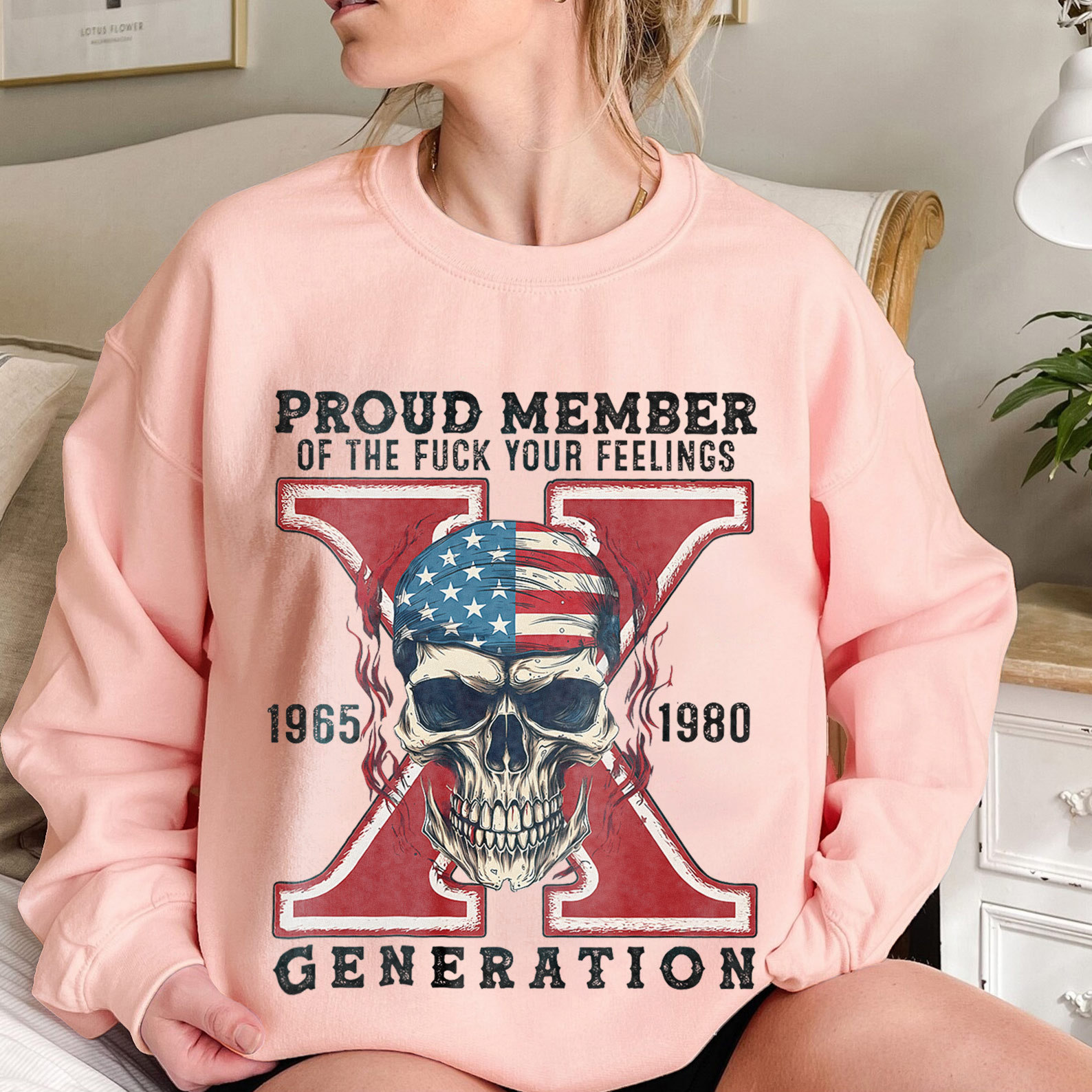 Skull Halloween Gen X Crewneck