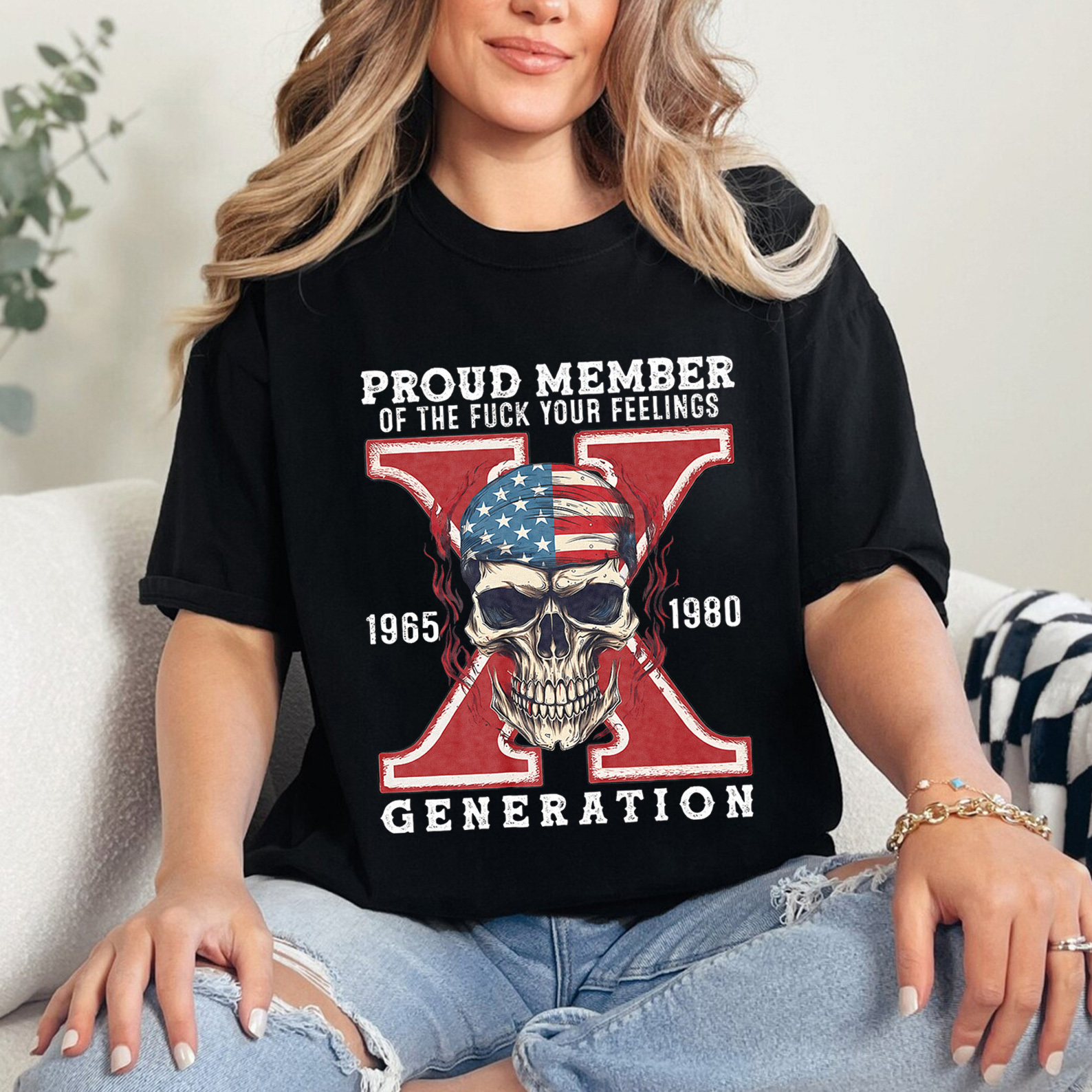 Skull Halloween Gen X T-shirt