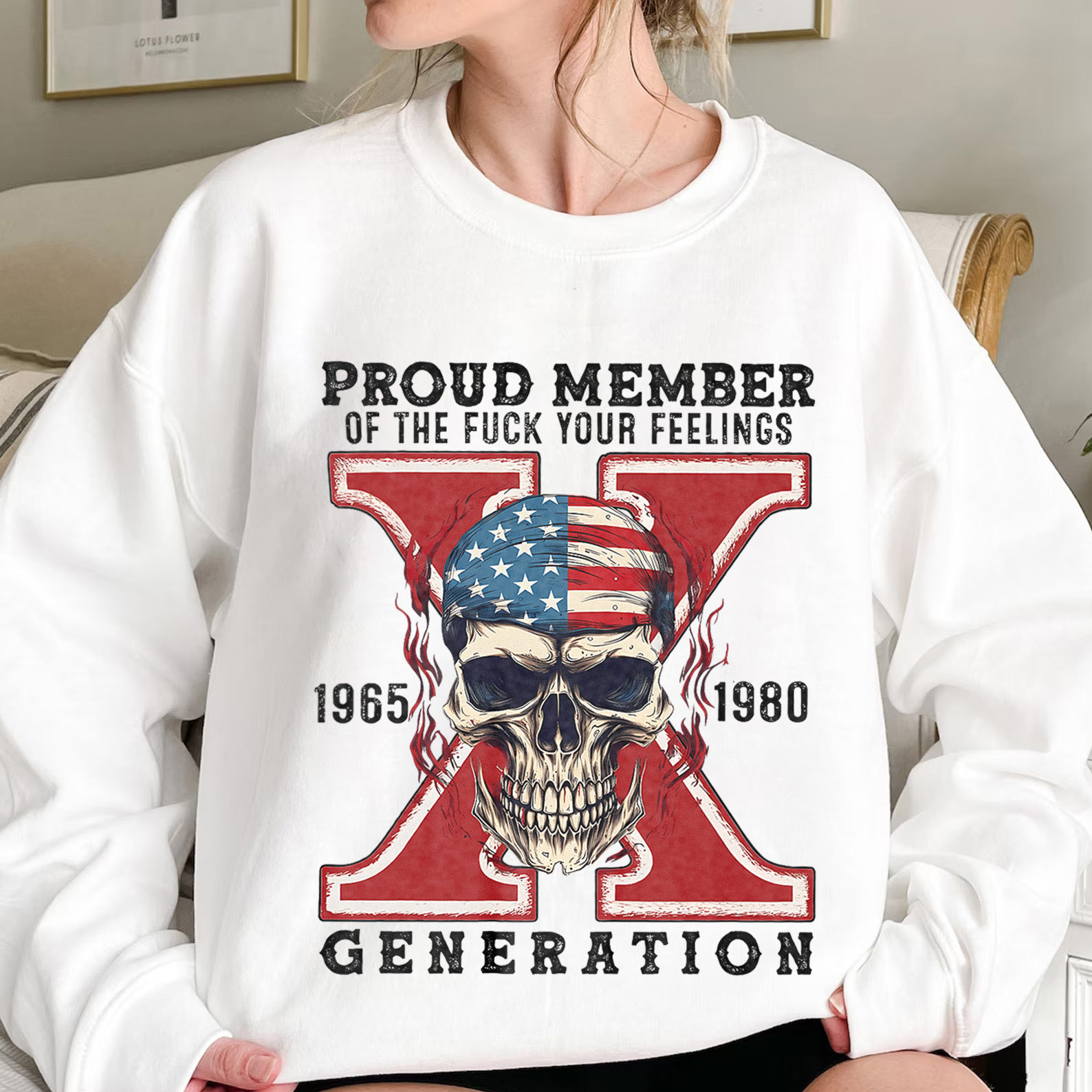Skull Halloween Gen X Crewneck