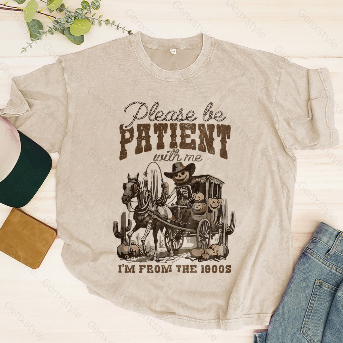 Washed Please Be Patient with Me, I'm From the 1900's - Print Unisex Crewneck XXXVI