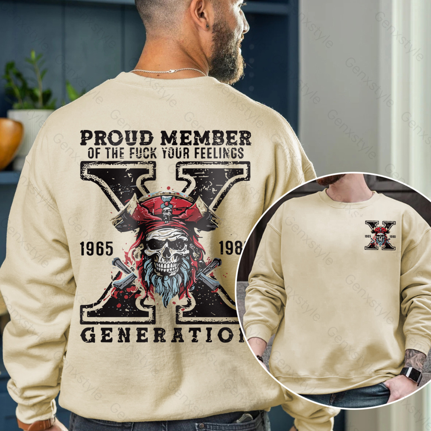Generation X Skull Design Crewneck