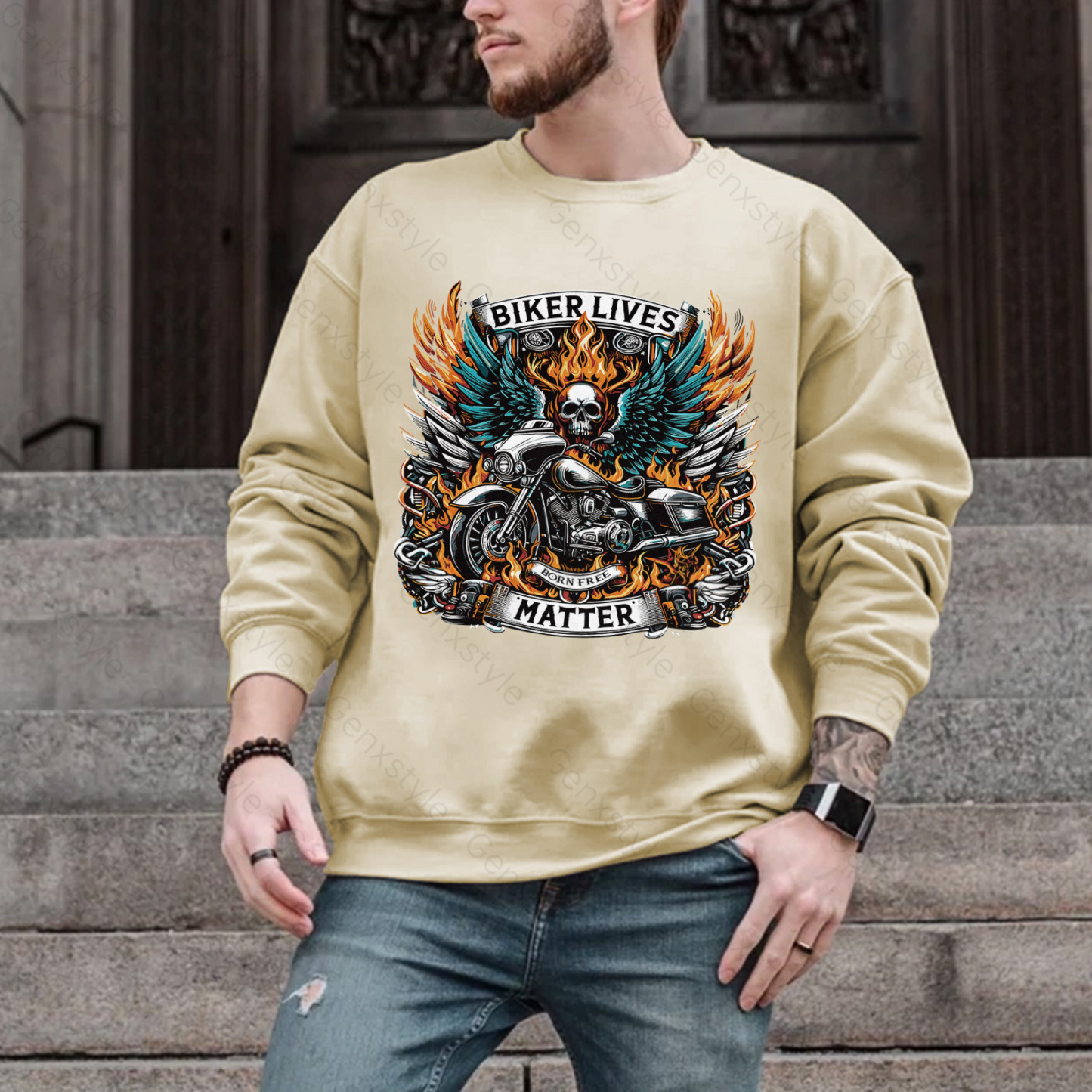 Generation X Biker Lives Matter Crewneck