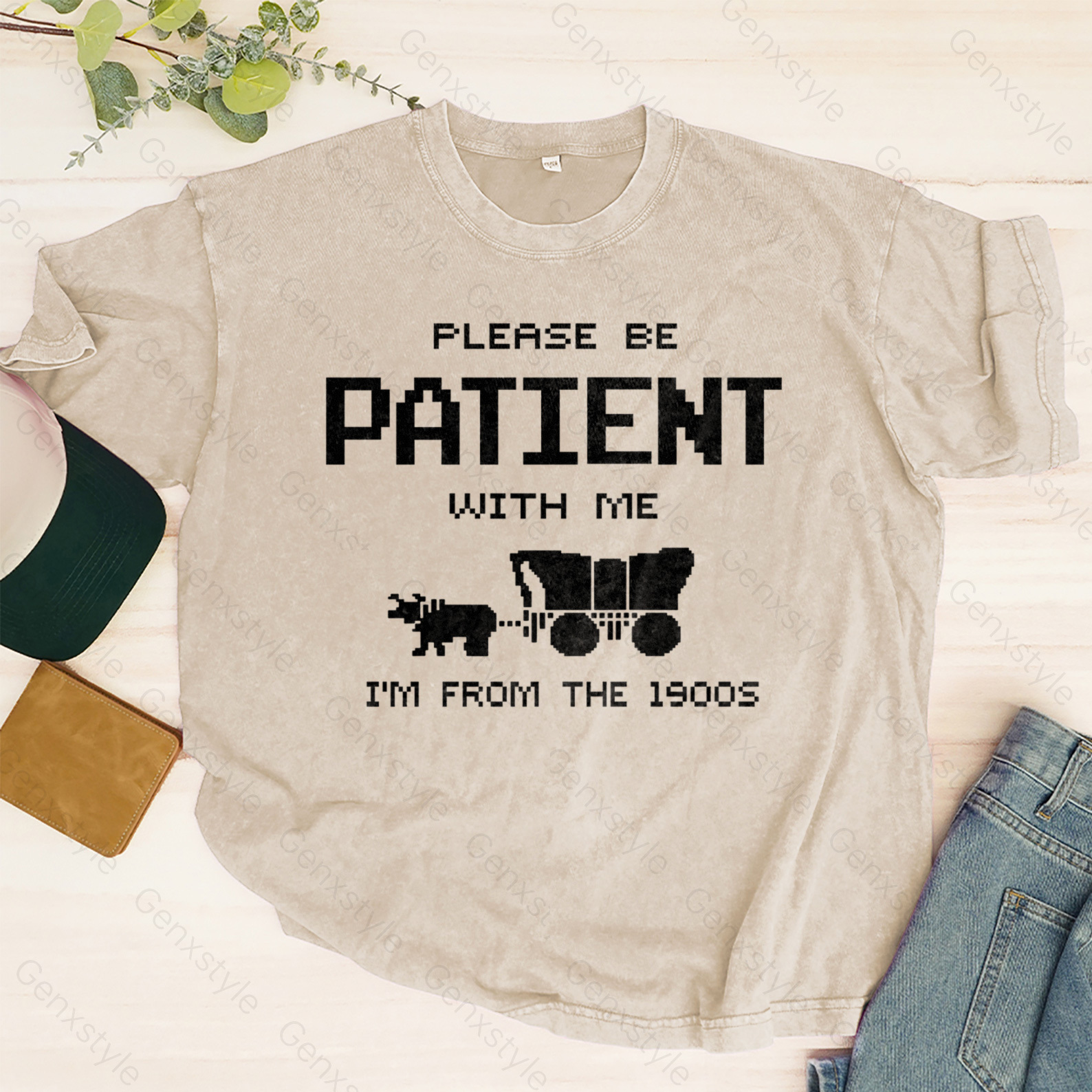 Washed Please Be Patient with Me, I'm From the 1900's - Print Unisex Shirt I