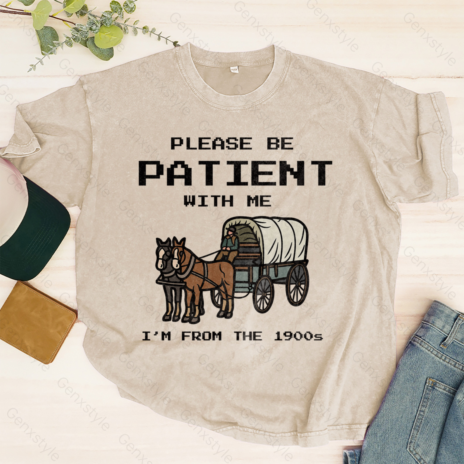 Washed Please Be Patient with Me, I'm From the 1900's - Print Unisex Shirt III