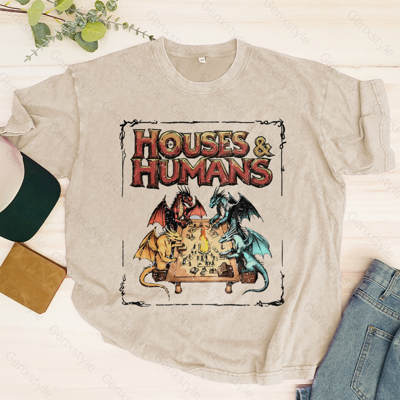 Washed Houses and Humans D&D T-shirt