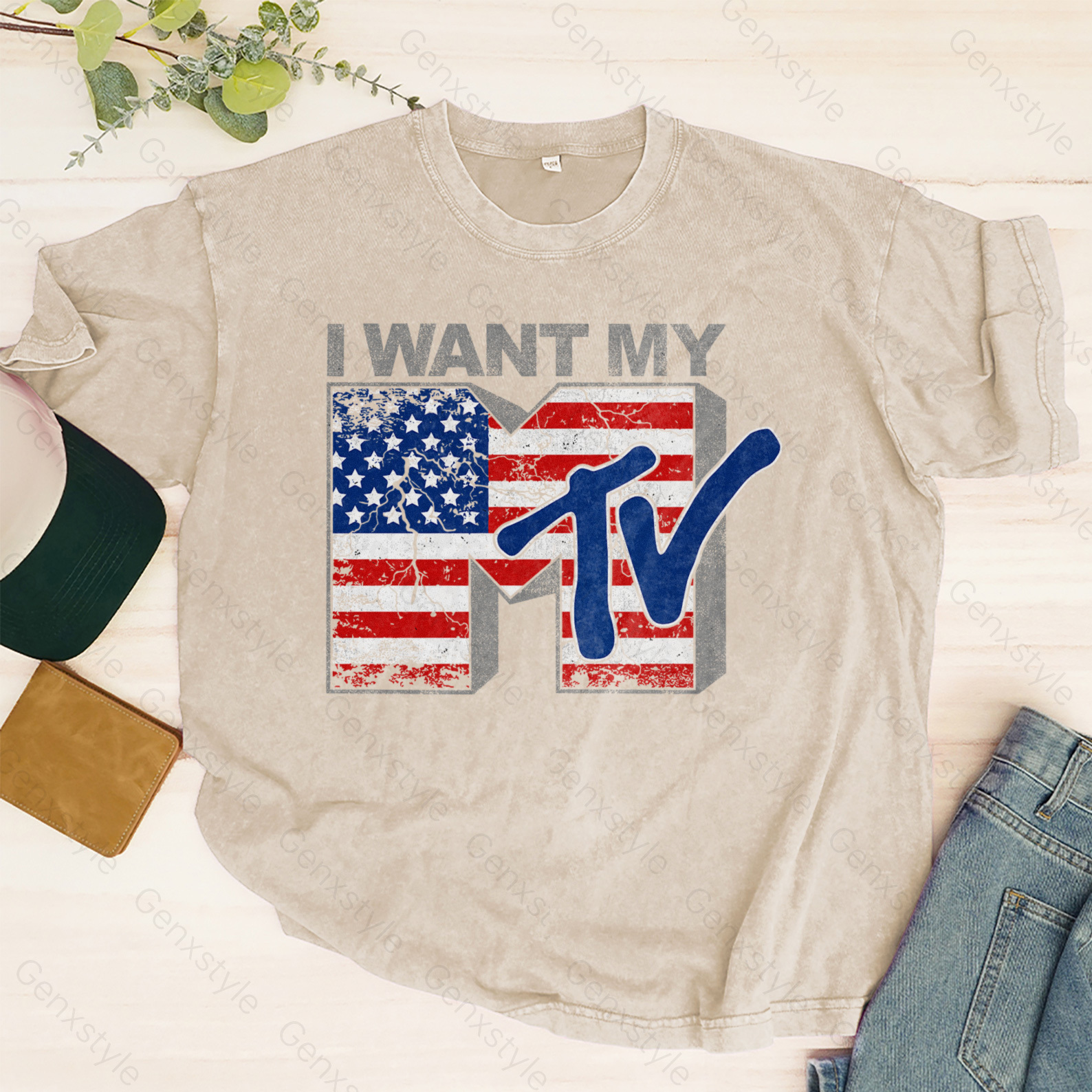 Washed I Want My MTV USA T-shirt