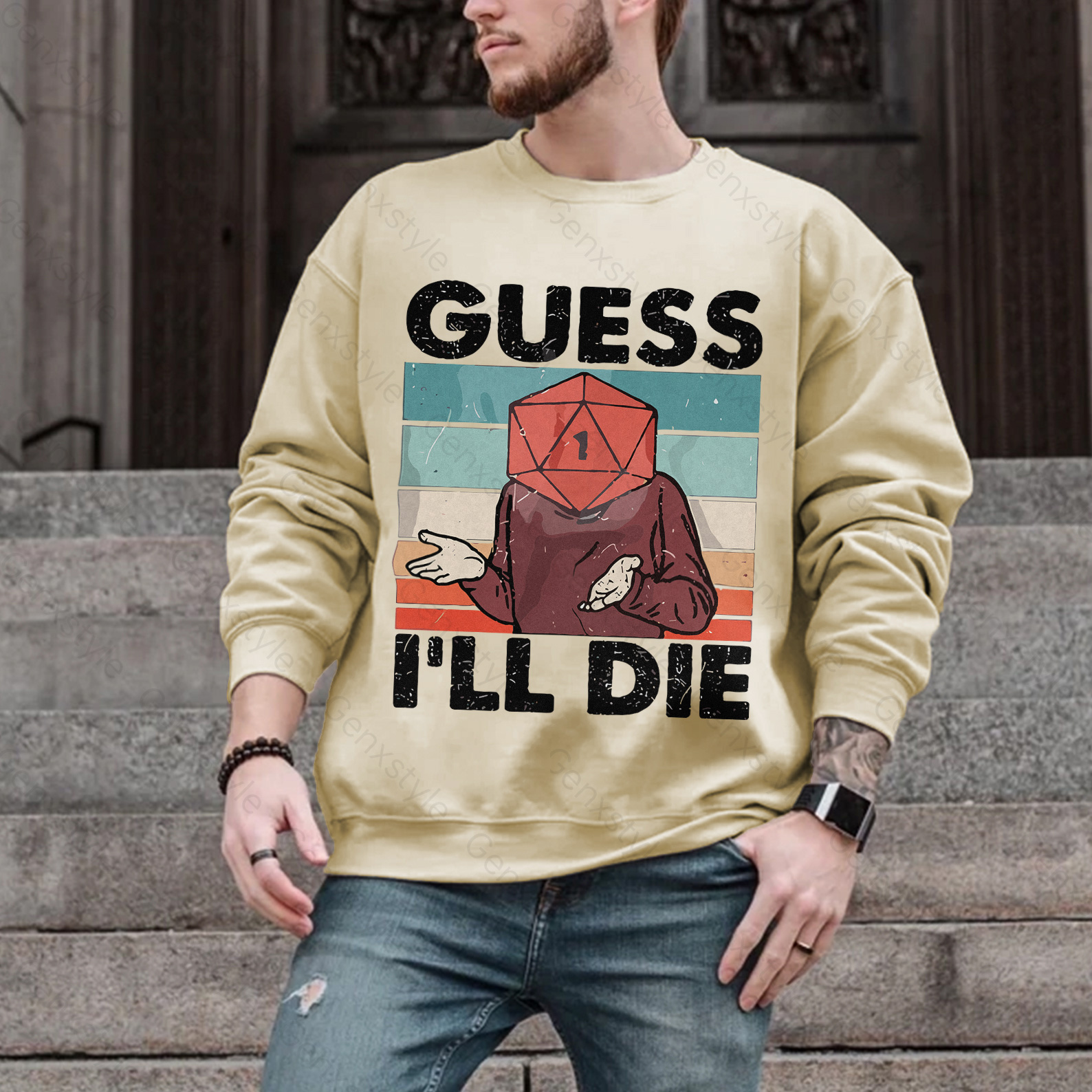 Guess I'll Die D&D Vintage Crewneck