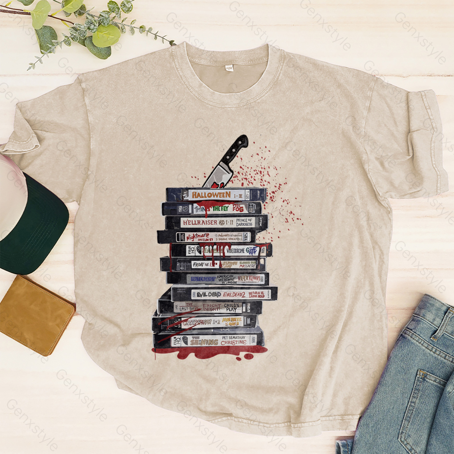 Washed 90s Style Halloween Movie T-shirt