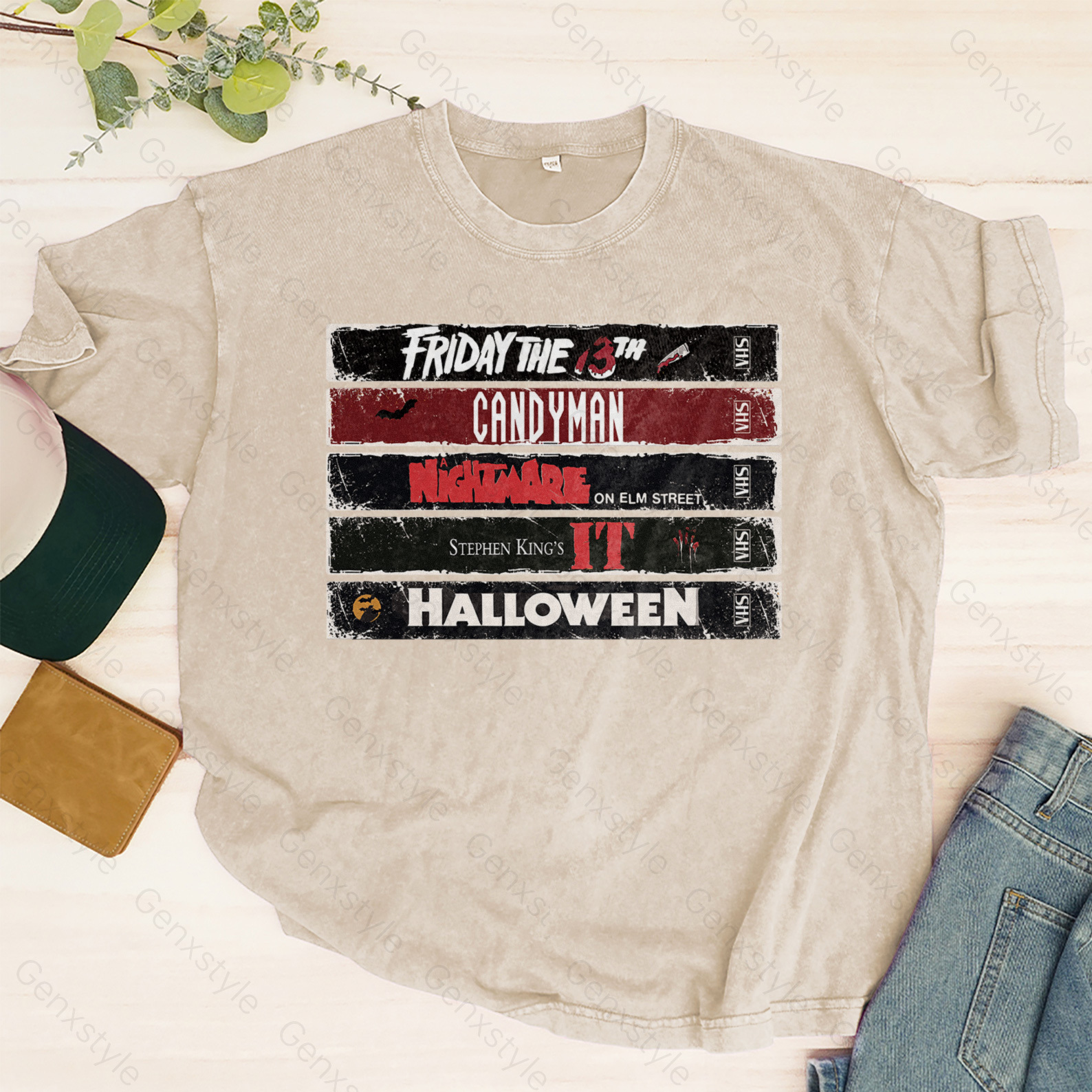 Washed 90s Halloween Horror Movie T-shirt