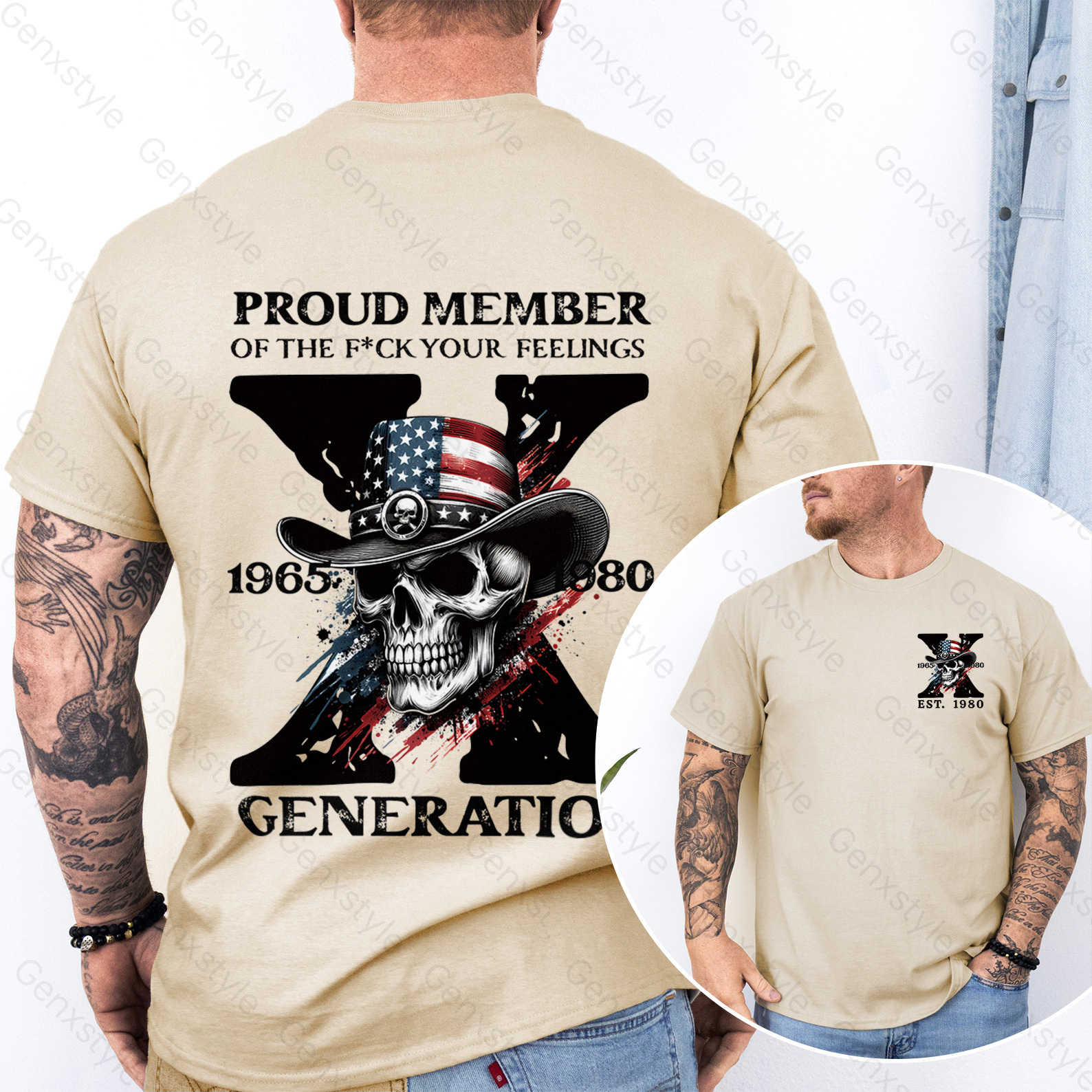 America Funny Skull Generation X T-shirt