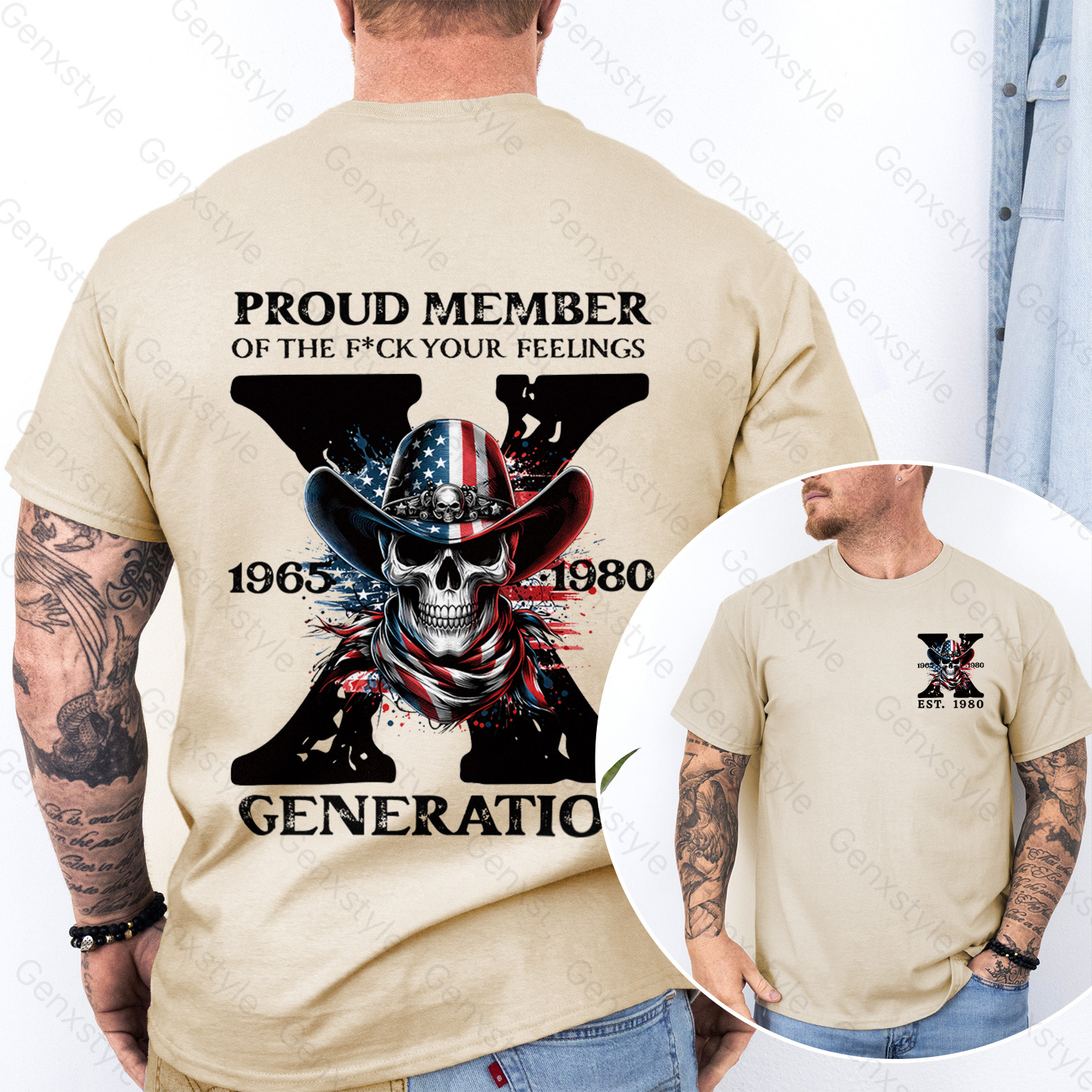America Funny Skull Generation X T-shirt