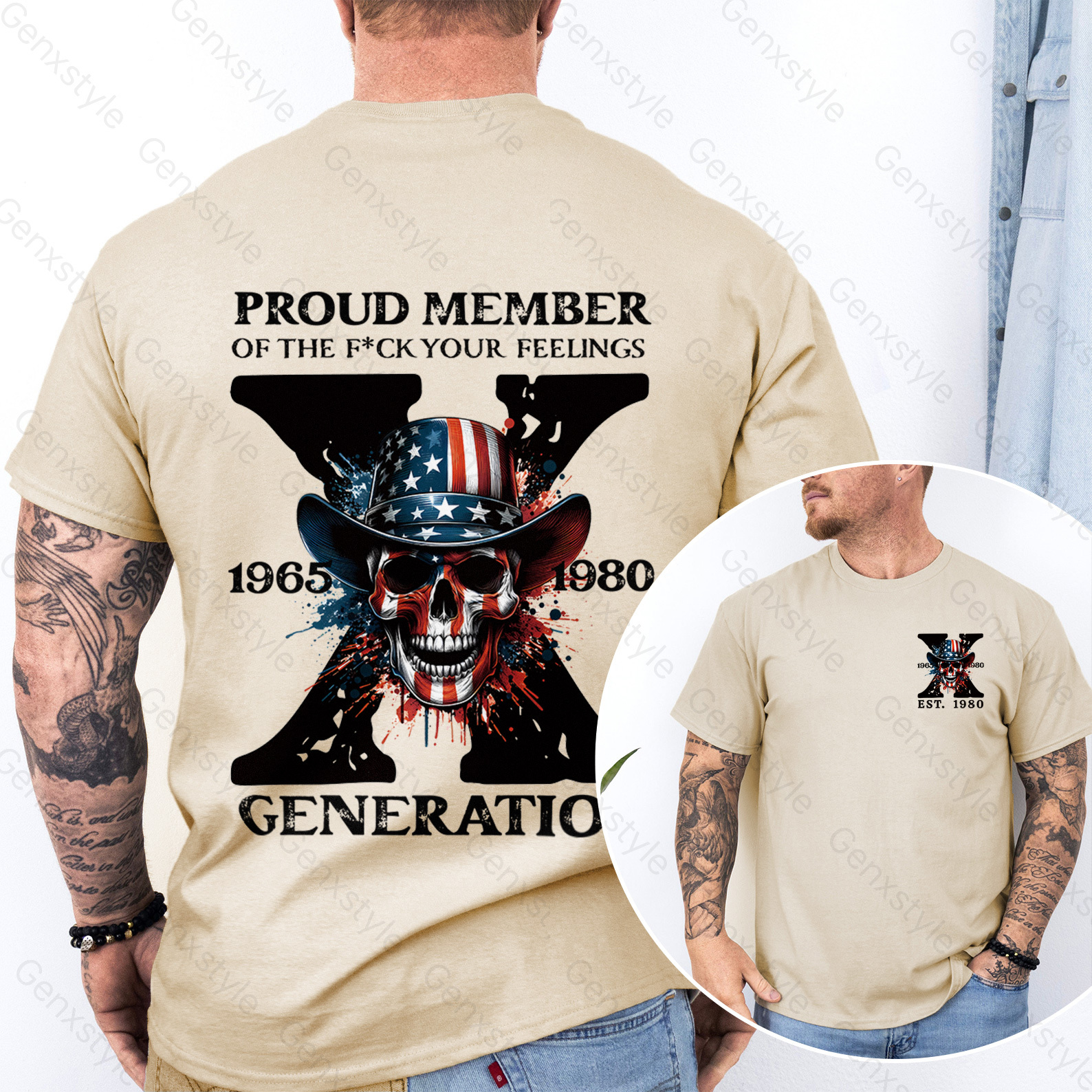 America Funny Skull Generation X T-shirt