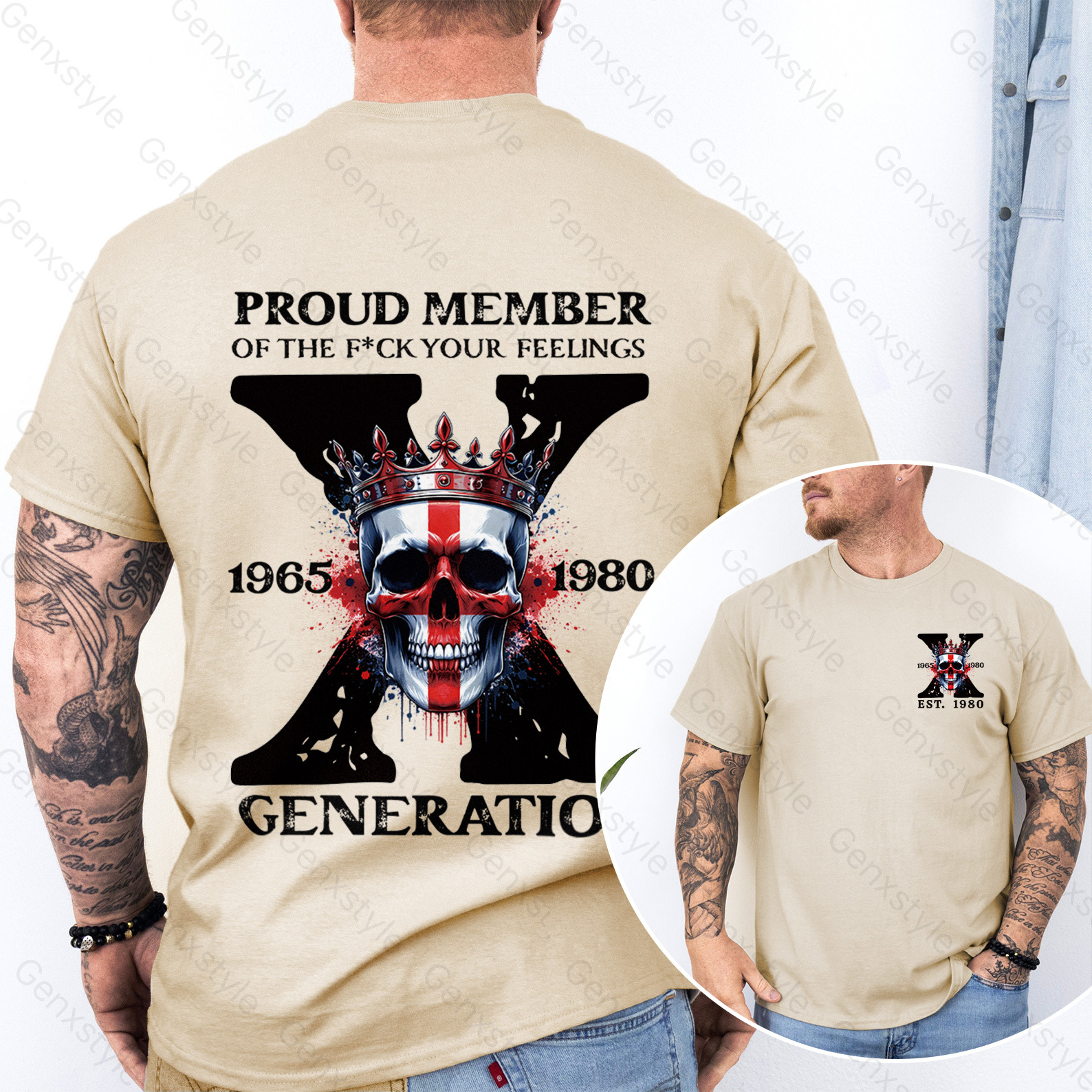 Britain Funny Skull Generation X T-shirt