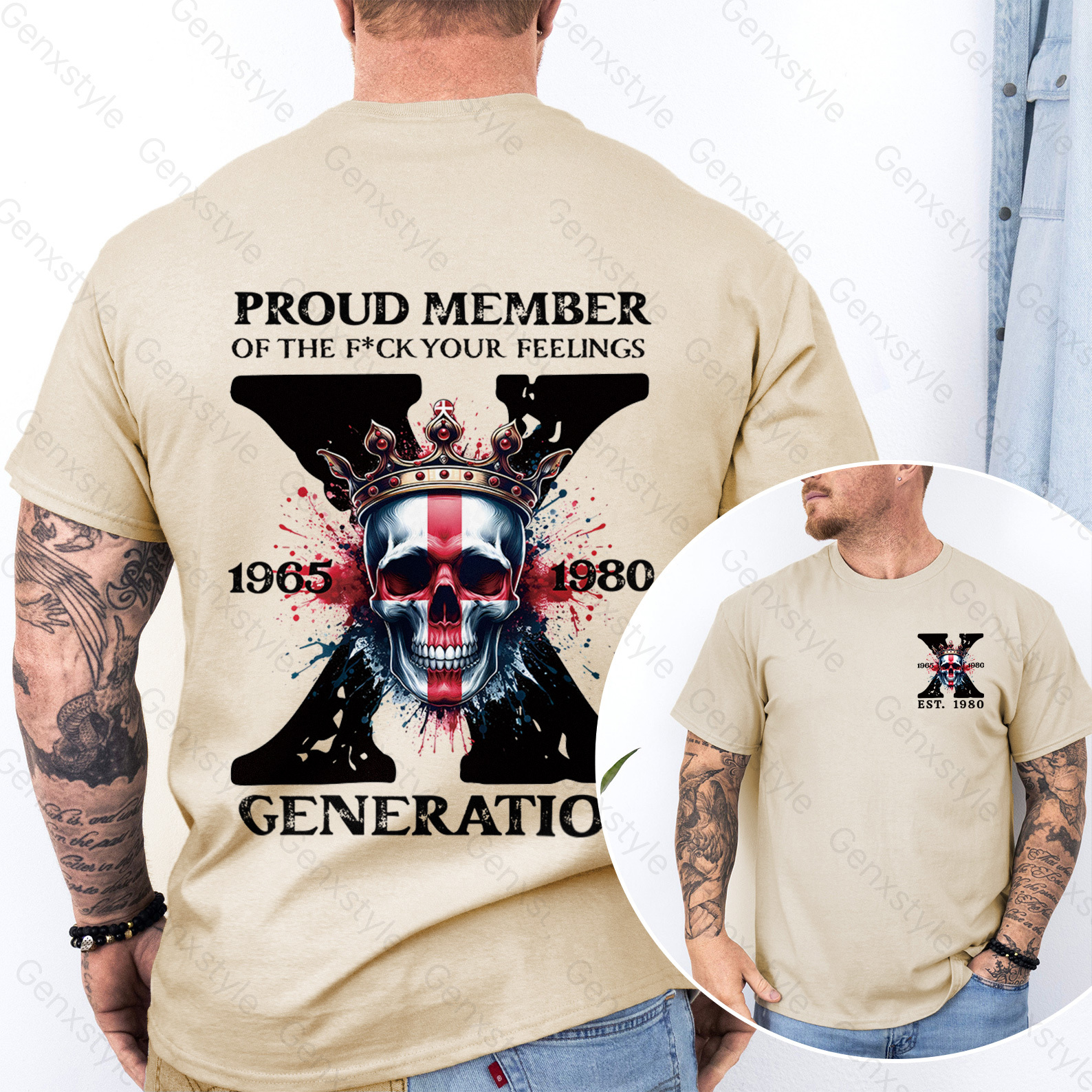 Britain Funny Skull Generation X T-shirt