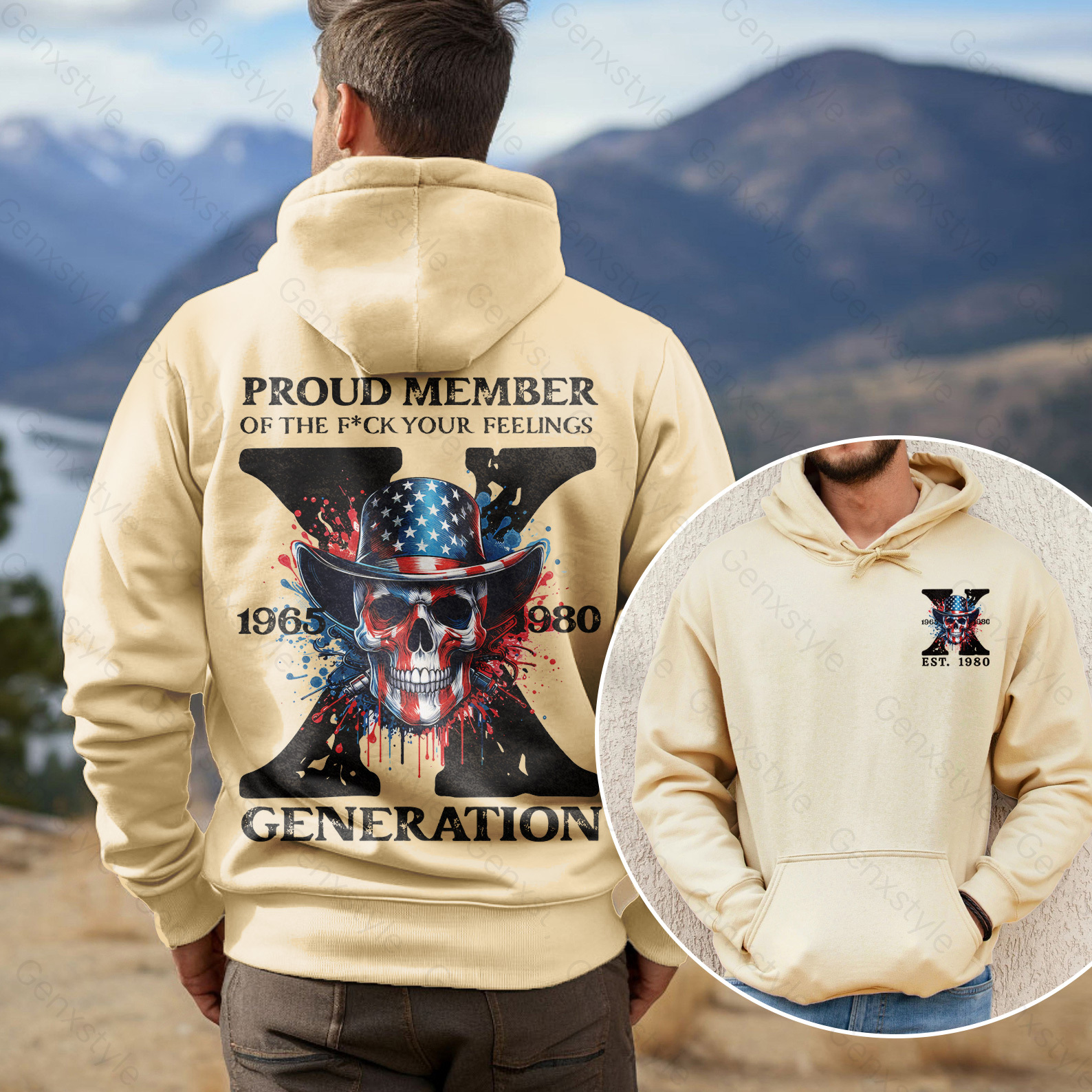 America Funny Skull Generation X Hoodie