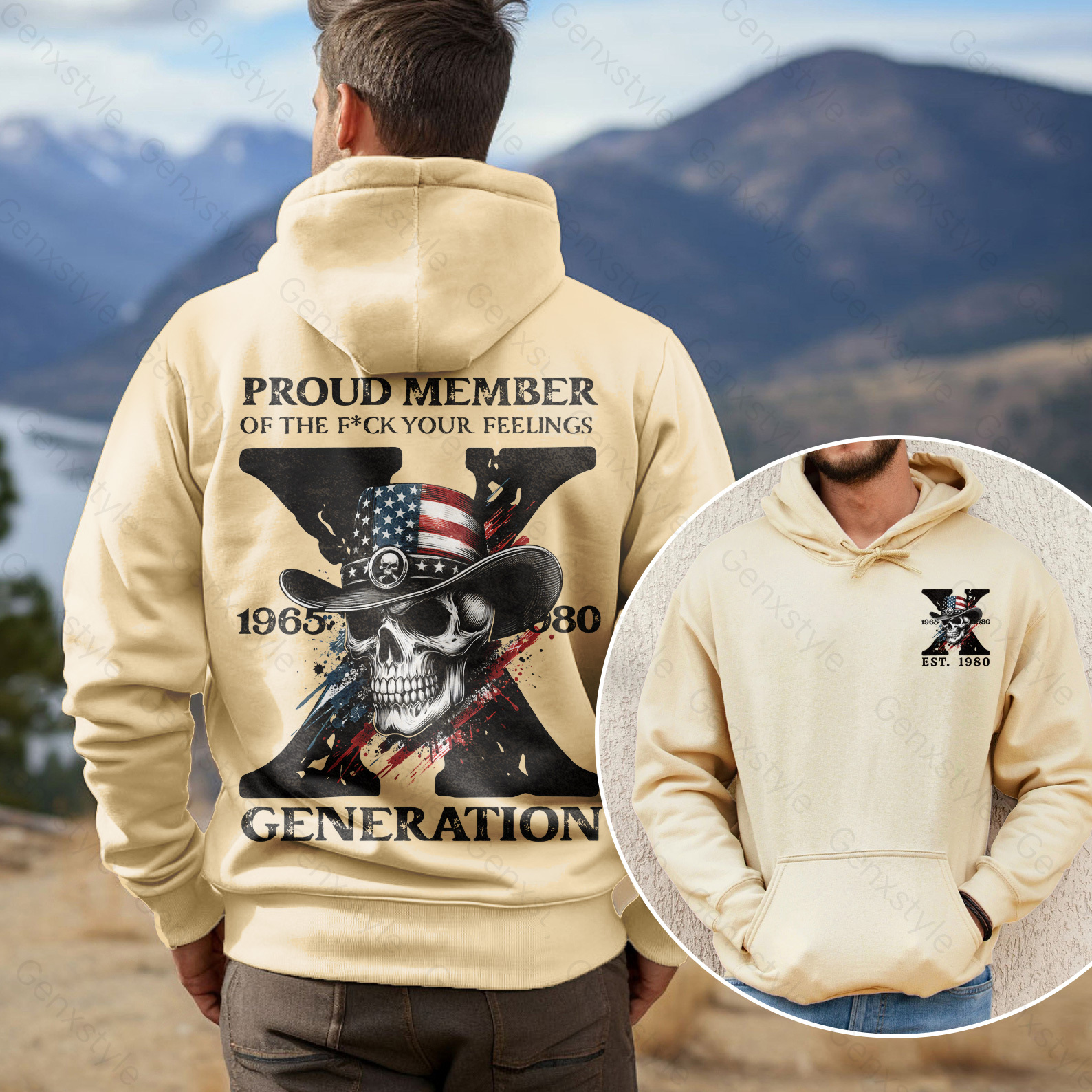 America Funny Skull Generation X Hoodie