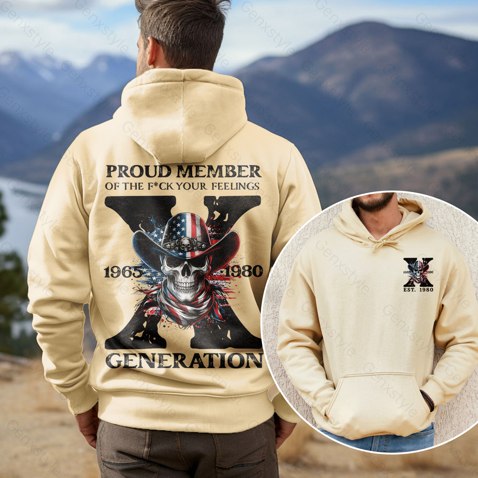 America Funny Skull Generation X Hoodie