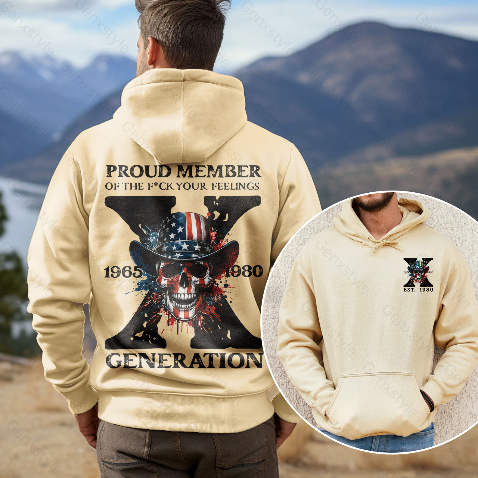 America Funny Skull Generation X Hoodie