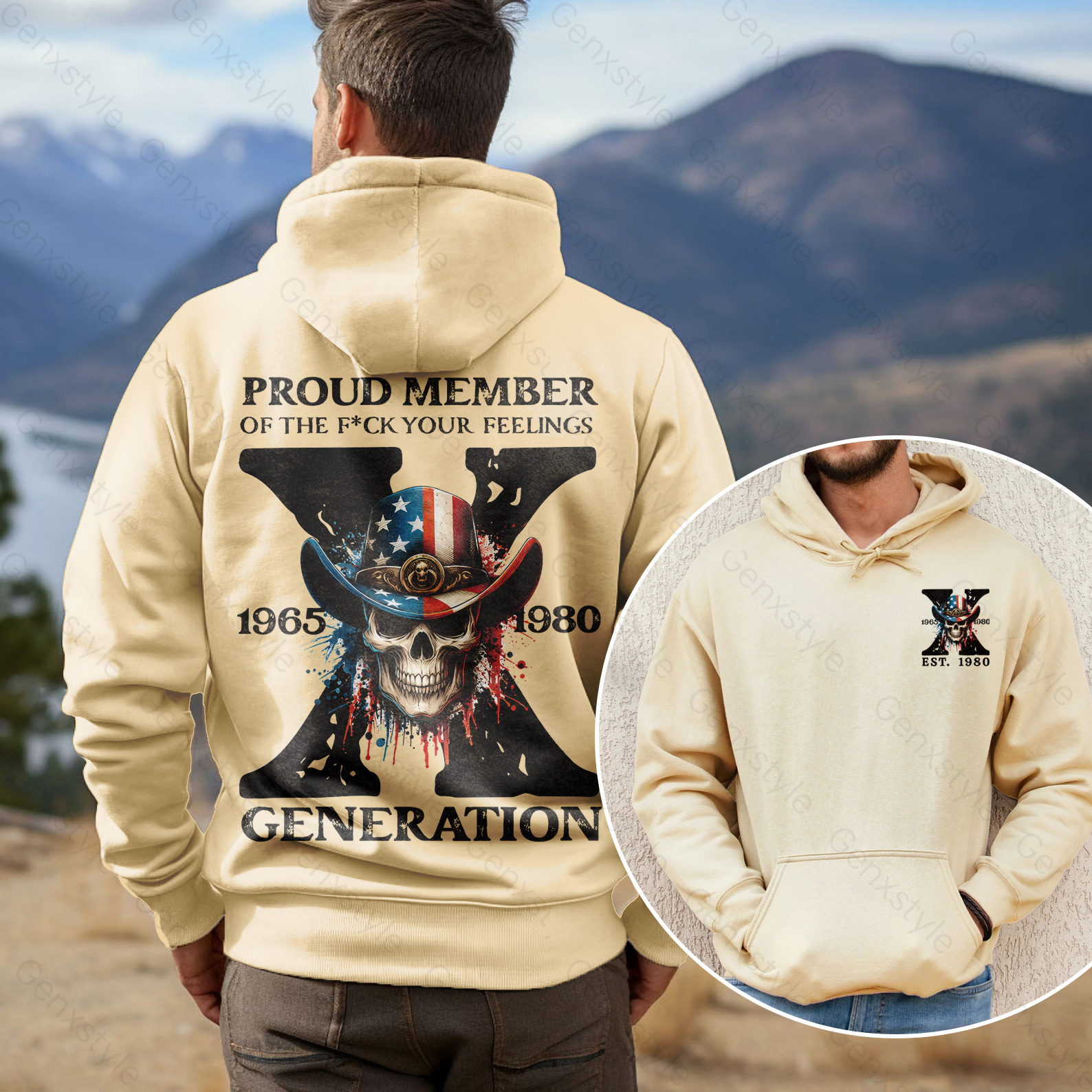 America Funny Skull Generation X Hoodie