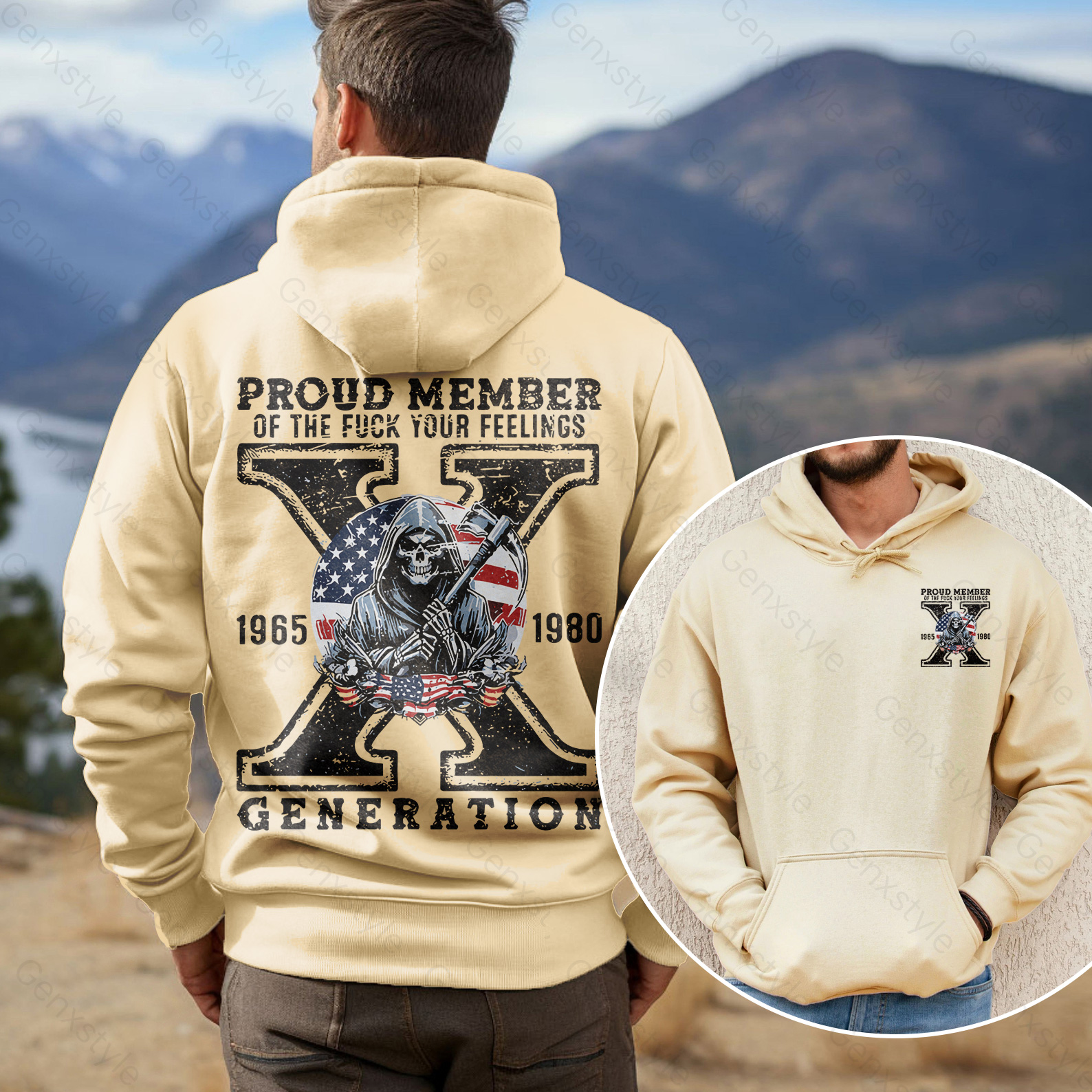 Generation X Skull Design Hoodie